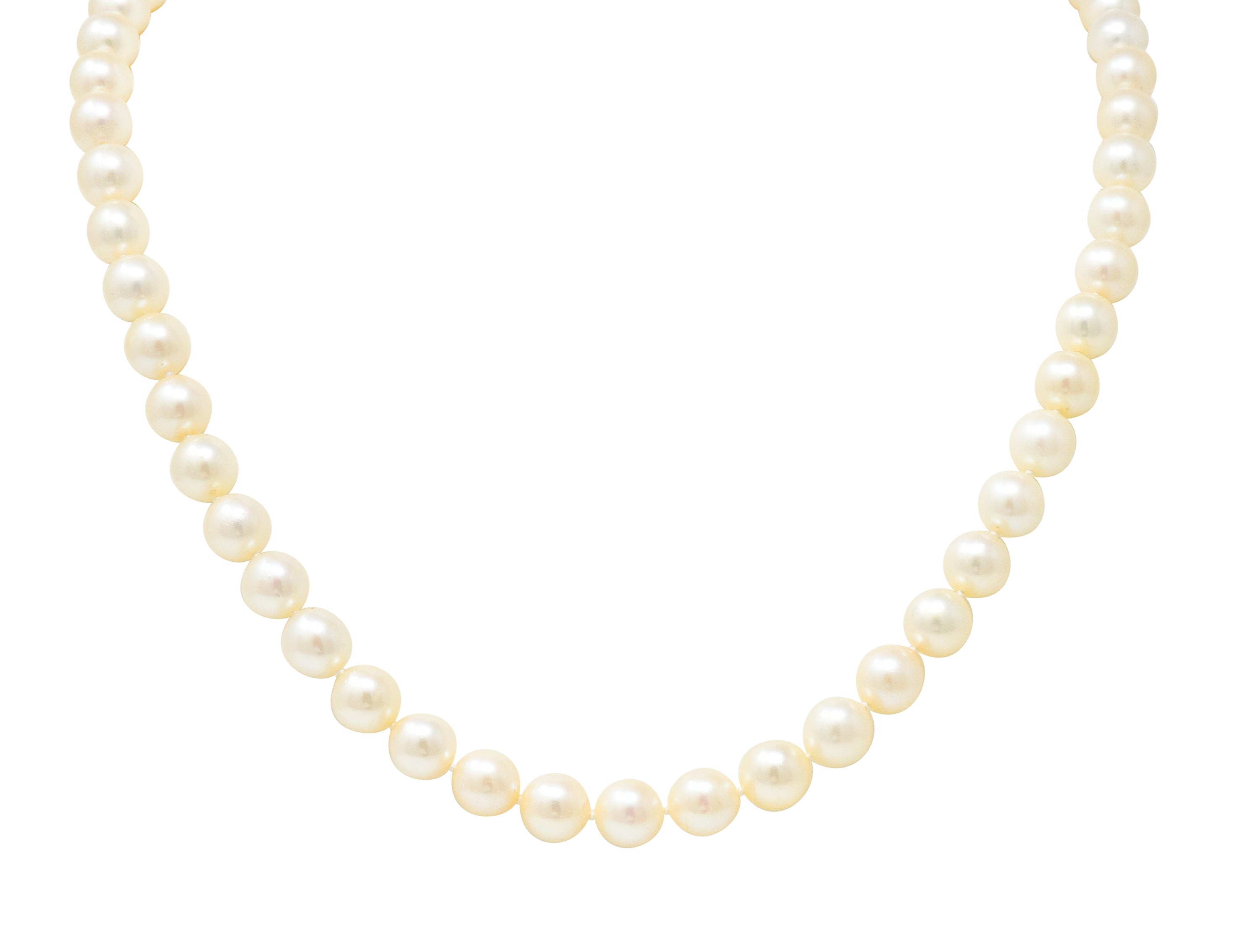 David Webb Cultured Pearl Lapis 18 Karat Gold Strand Necklace Circa 1960 - Wilson's Estate Jewelry