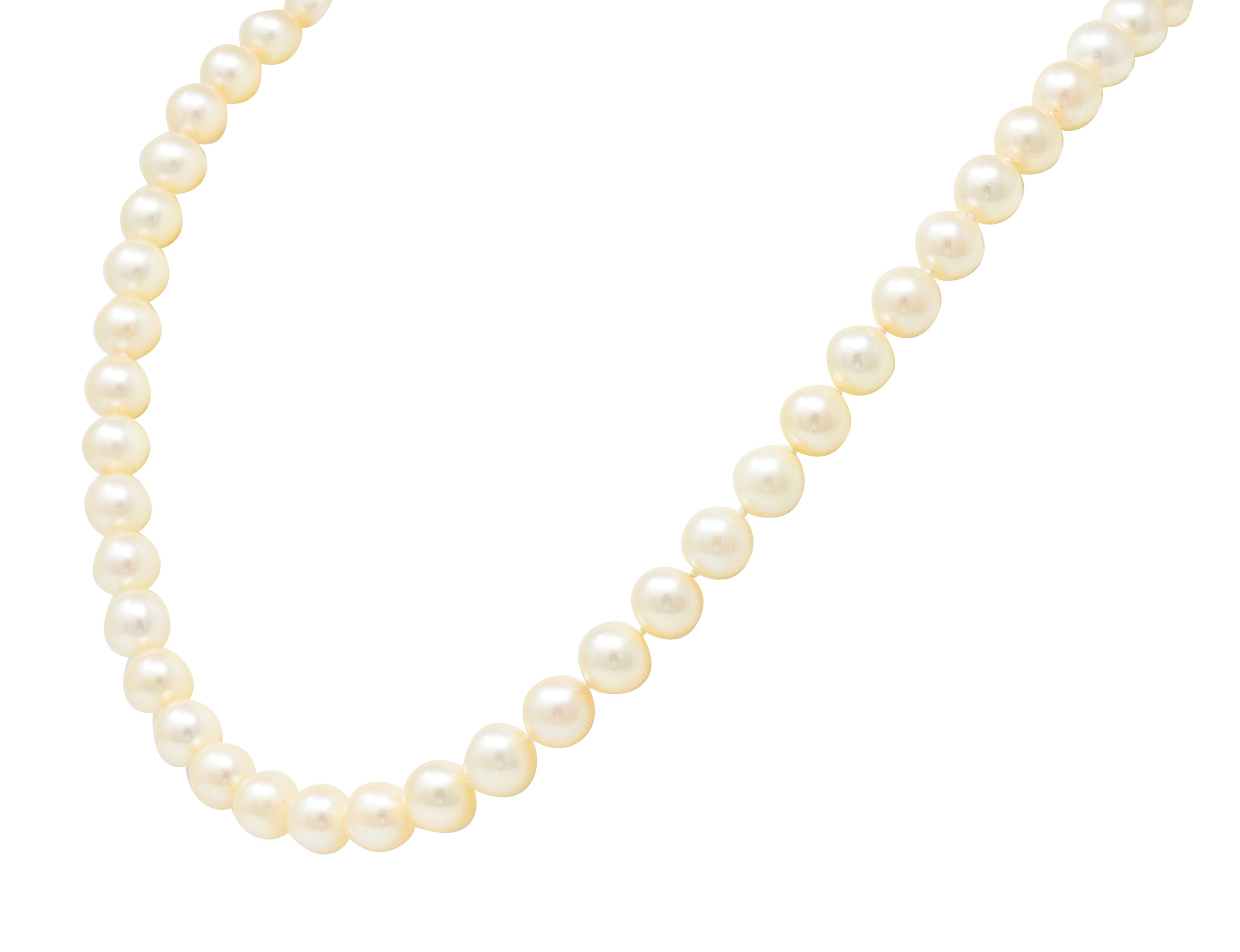 David Webb Cultured Pearl Lapis 18 Karat Gold Strand Necklace Circa 1960 - Wilson's Estate Jewelry