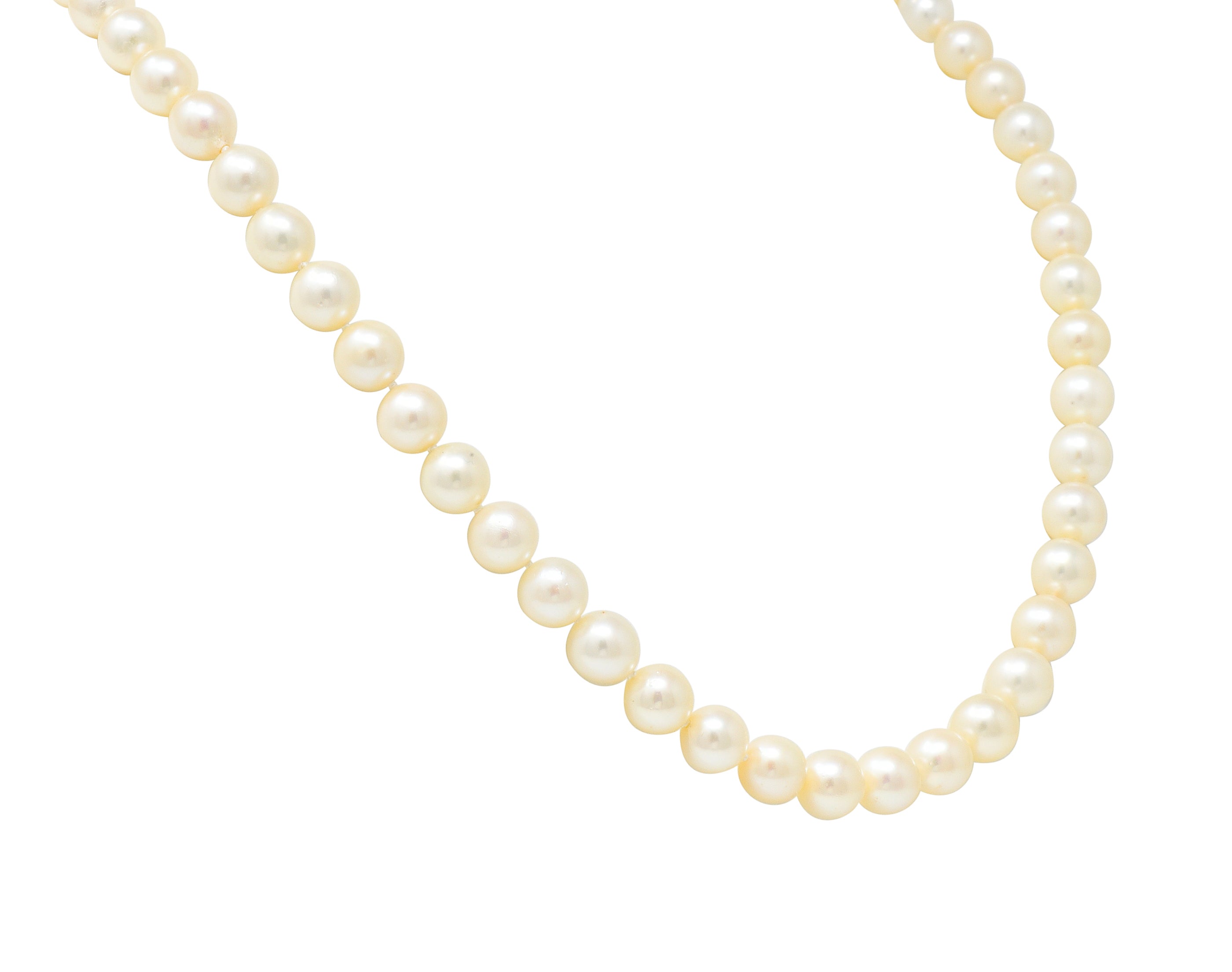 David Webb Cultured Pearl Lapis 18 Karat Gold Strand Necklace Circa 1960 - Wilson's Estate Jewelry