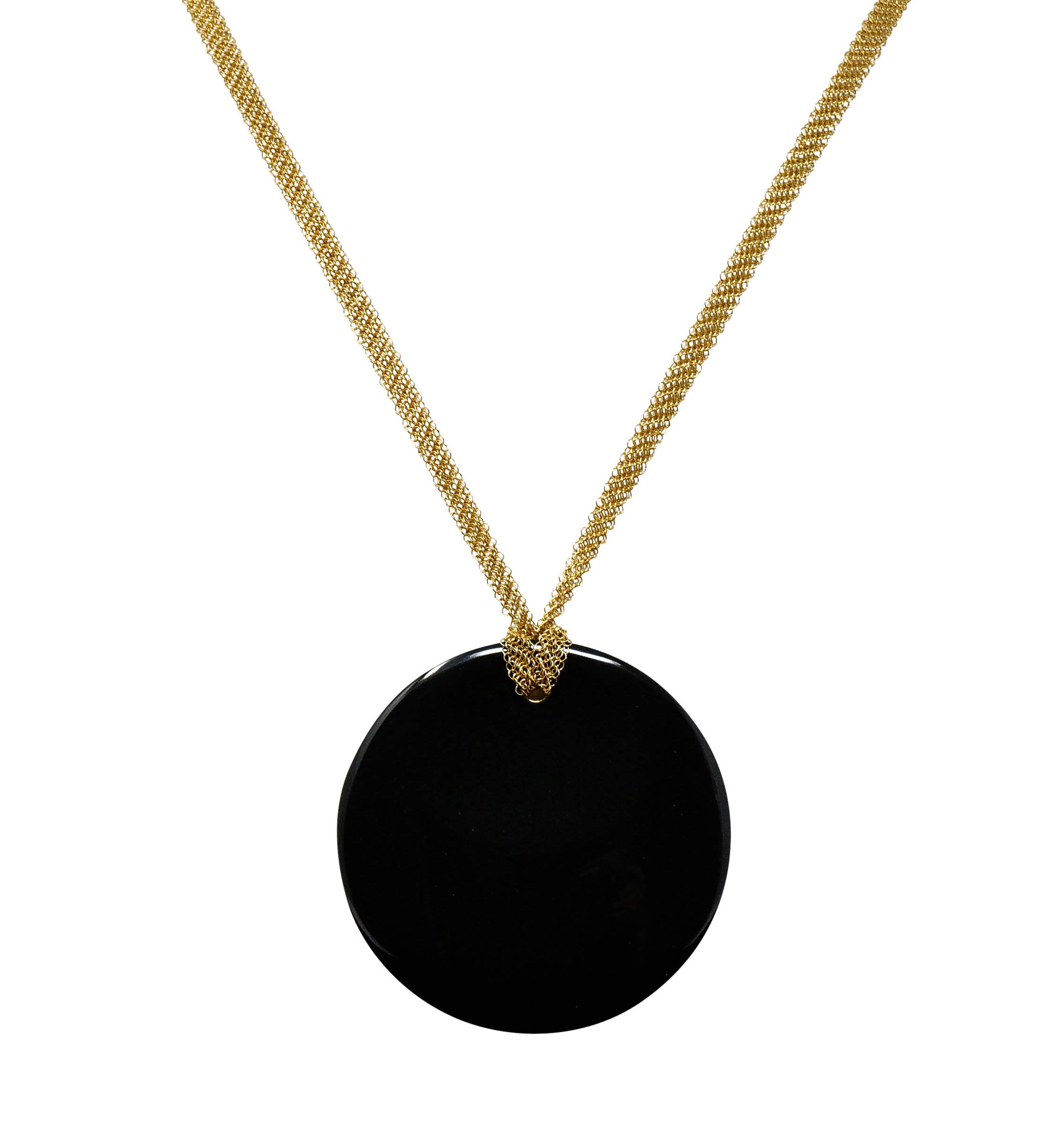 Elsa Peretti Tiffany & Co. Black Nephrite Jade 18 Karat Gold Touchstone Pendant NecklaceNecklace - Wilson's Estate Jewelry