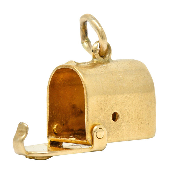 1940's Retro 14 Karat Gold Heart & Mailbox Charmcharm - Wilson's Estate Jewelry