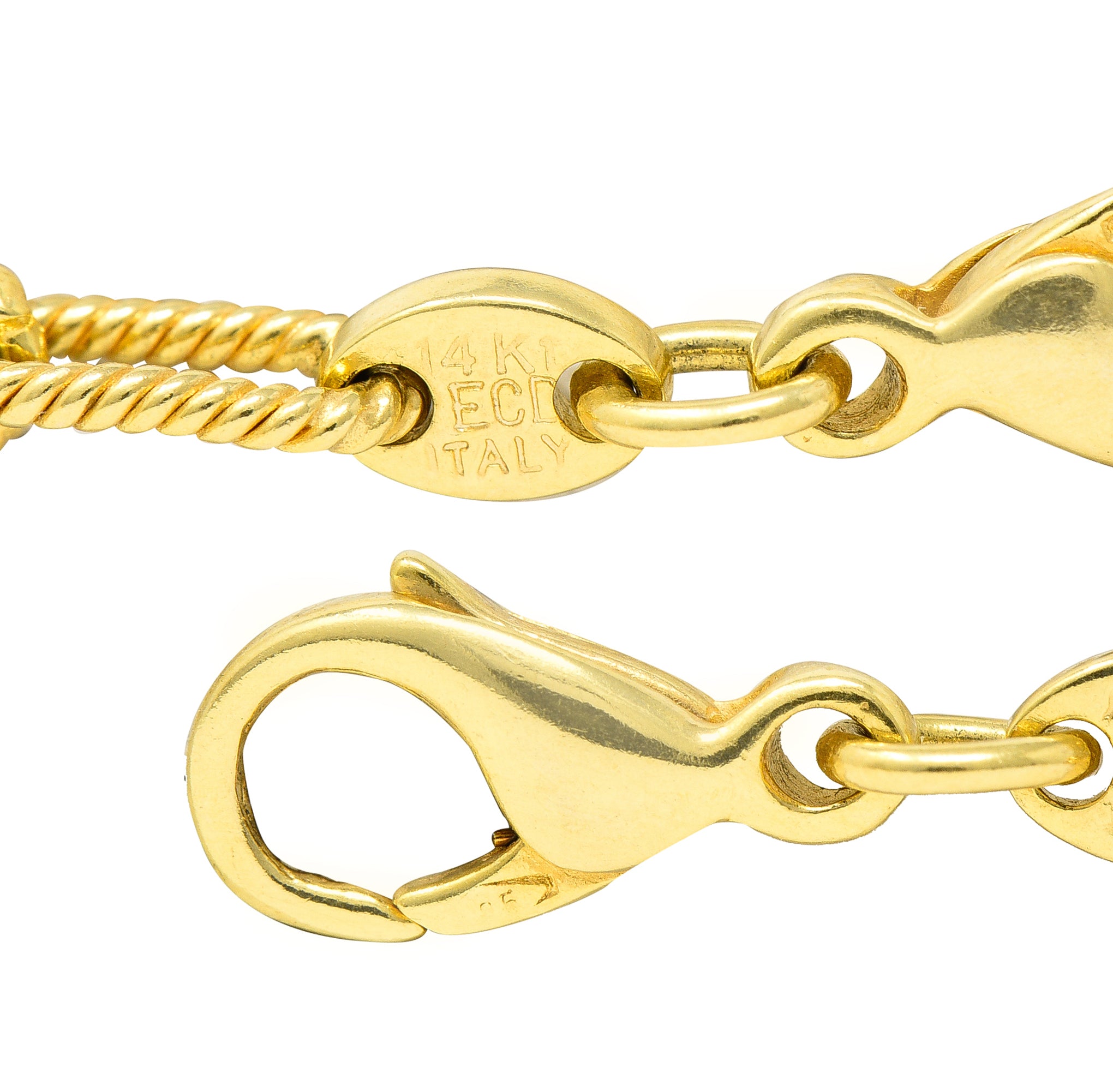 ## waiting for total weight .11111 1980's Ruby Sapphire Cabochon 14 Karat Yellow Gold Twisted Rope Vintage Paperclip Chain Station Necklace Bracelet Set Wilson's Estate Jewelry