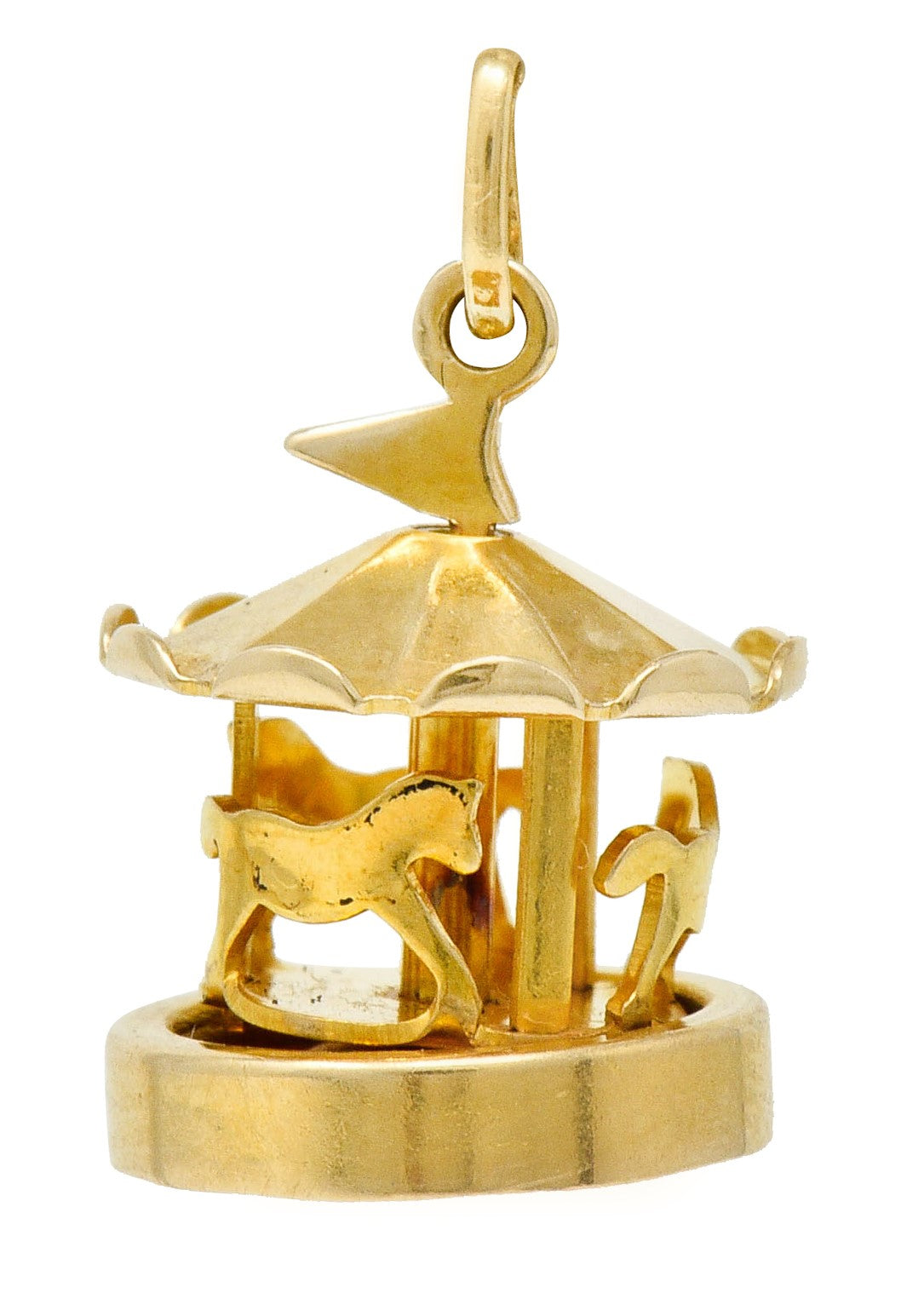 1940's Retro 14 Karat Gold Spinning Carousel Charmcharm - Wilson's Estate Jewelry