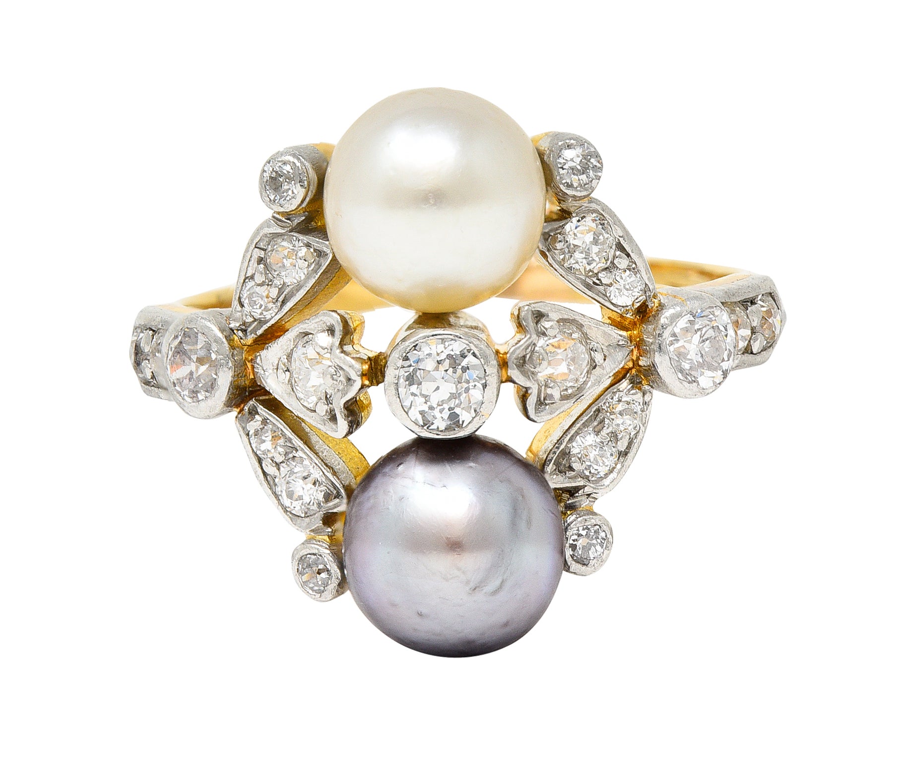 Tiffany & Co. Pearl Diamond Platinum-Topped 18 Karat Gold Belle Epoque RingRing - Wilson's Estate Jewelry