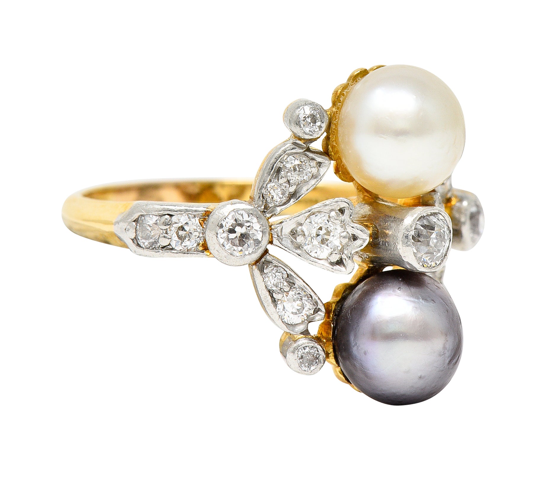 Tiffany & Co. Pearl Diamond Platinum-Topped 18 Karat Gold Belle Epoque RingRing - Wilson's Estate Jewelry