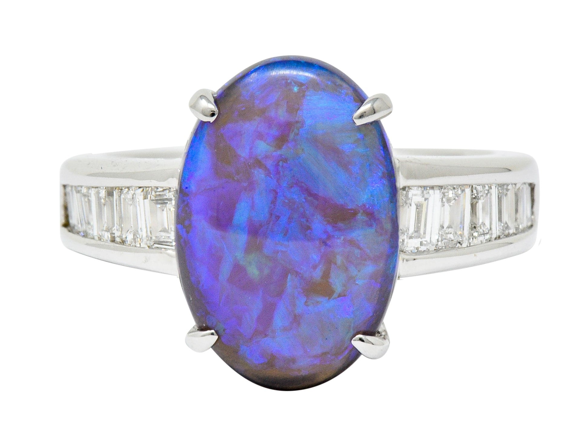 Contemporary Opal 1.27 CTW Diamond Platinum Gemstone RingRing - Wilson's Estate Jewelry