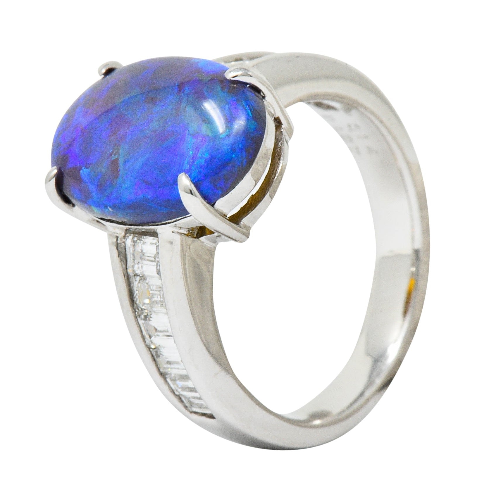 Contemporary Opal 1.27 CTW Diamond Platinum Gemstone RingRing - Wilson's Estate Jewelry