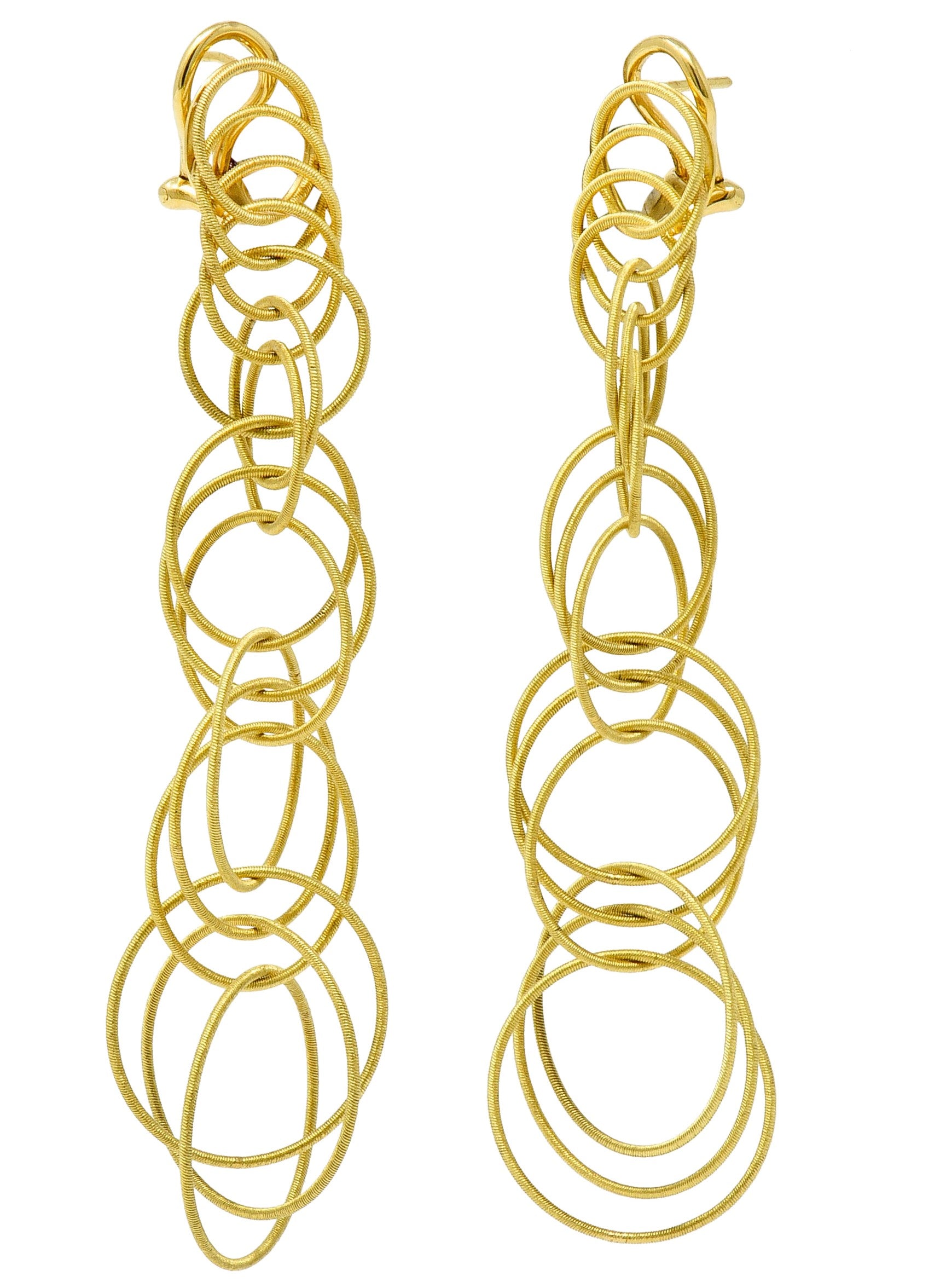 Buccellati 18 Karat Gold Hawaii Waikiki Circle Long Pendant EarringsEarrings - Wilson's Estate Jewelry