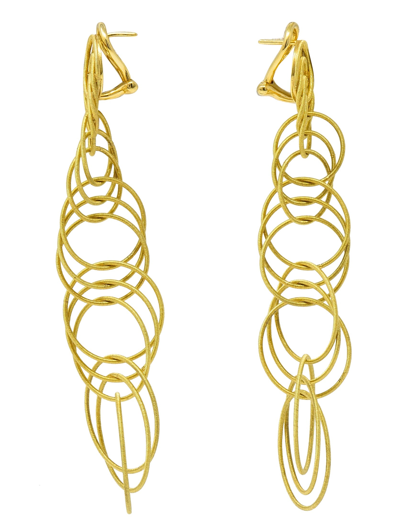 Buccellati 18 Karat Gold Hawaii Waikiki Circle Long Pendant EarringsEarrings - Wilson's Estate Jewelry