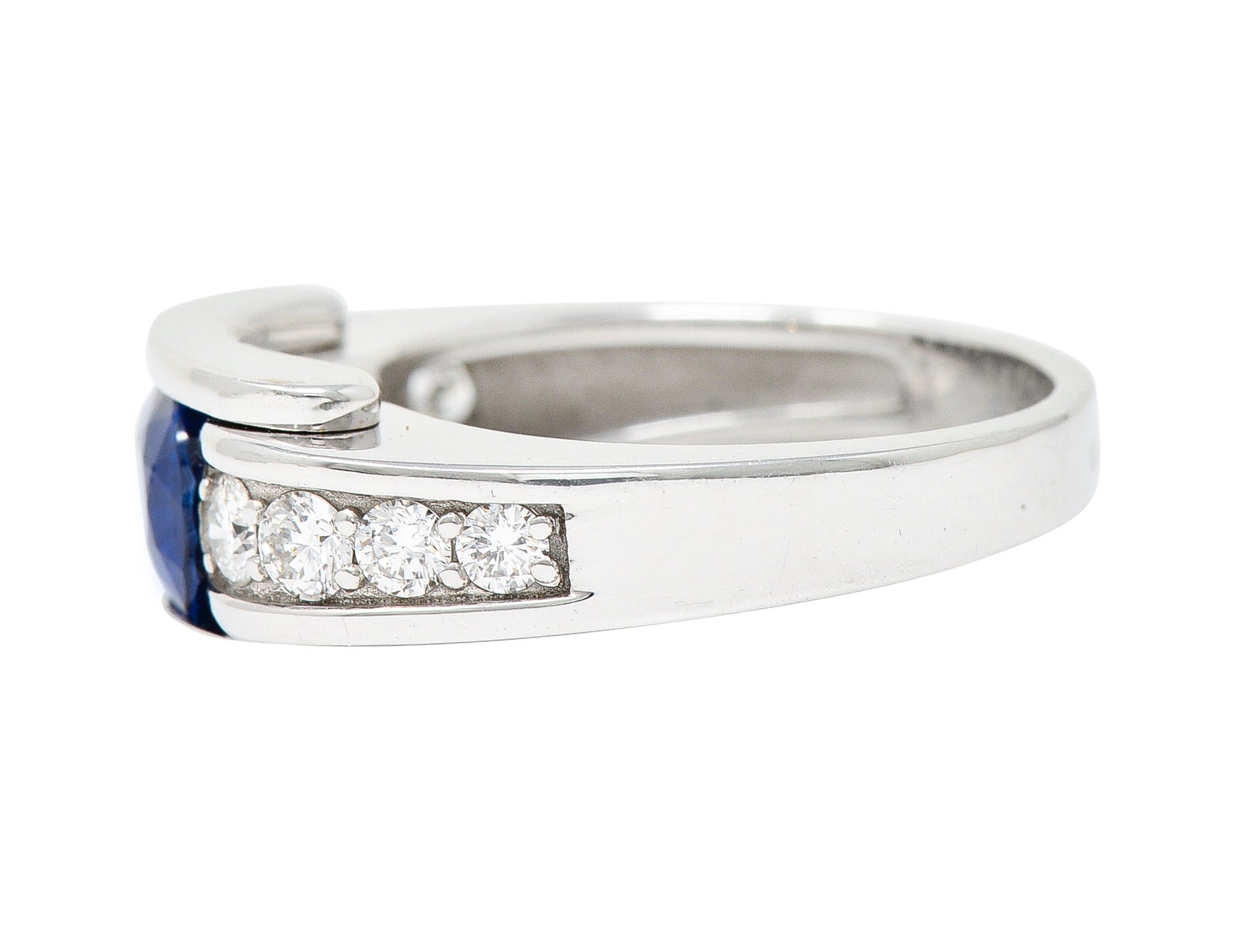 Mauboussin Paris Sapphire Diamond 18 Karat White Gold Alessandra Band RingRing - Wilson's Estate Jewelry