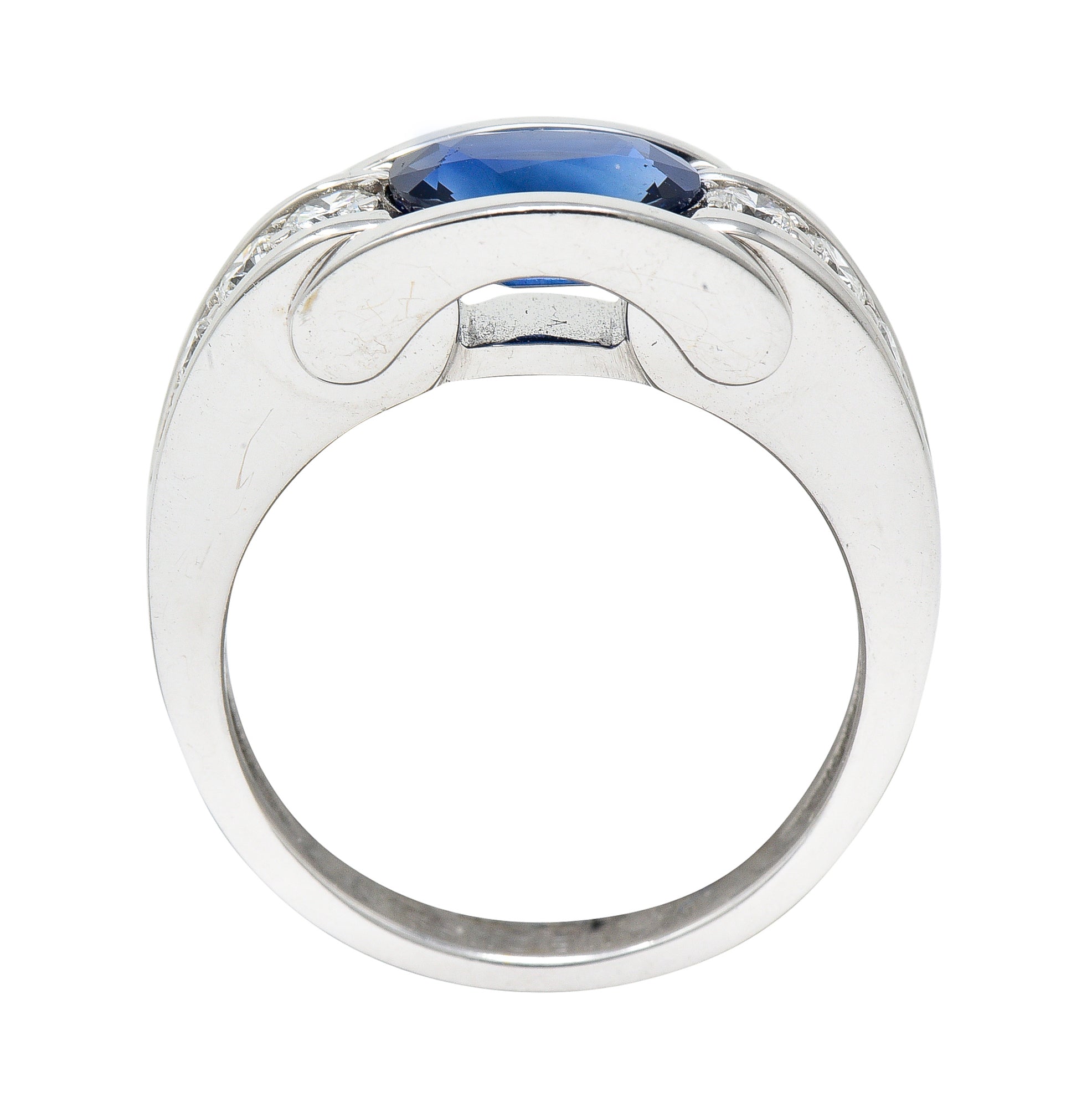 Mauboussin Paris Sapphire Diamond 18 Karat White Gold Alessandra Band RingRing - Wilson's Estate Jewelry