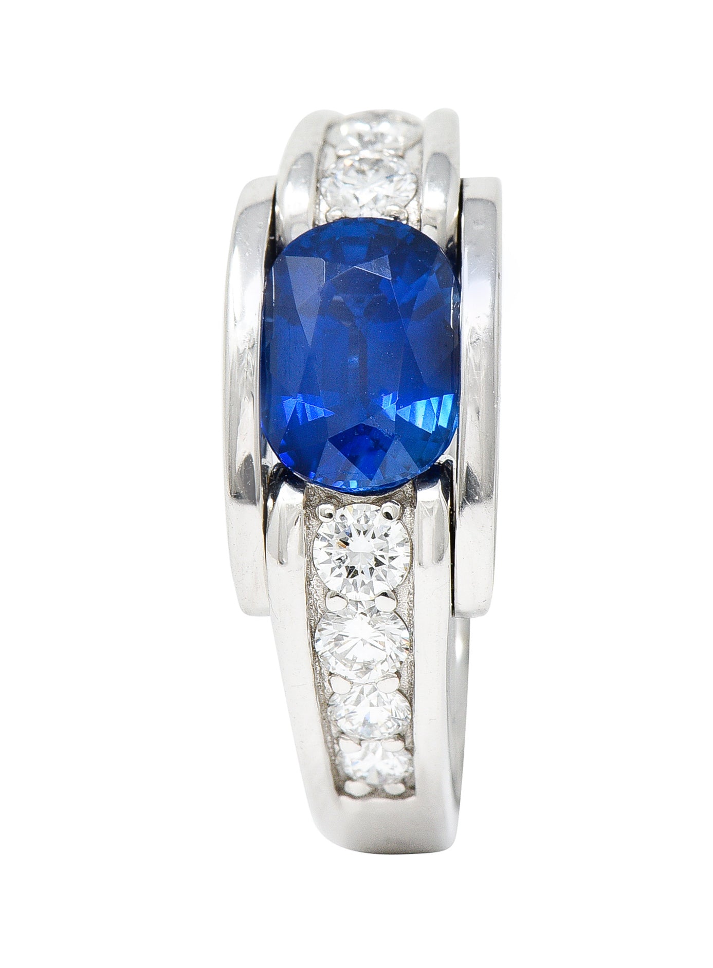 Mauboussin Paris Sapphire Diamond 18 Karat White Gold Alessandra Band RingRing - Wilson's Estate Jewelry