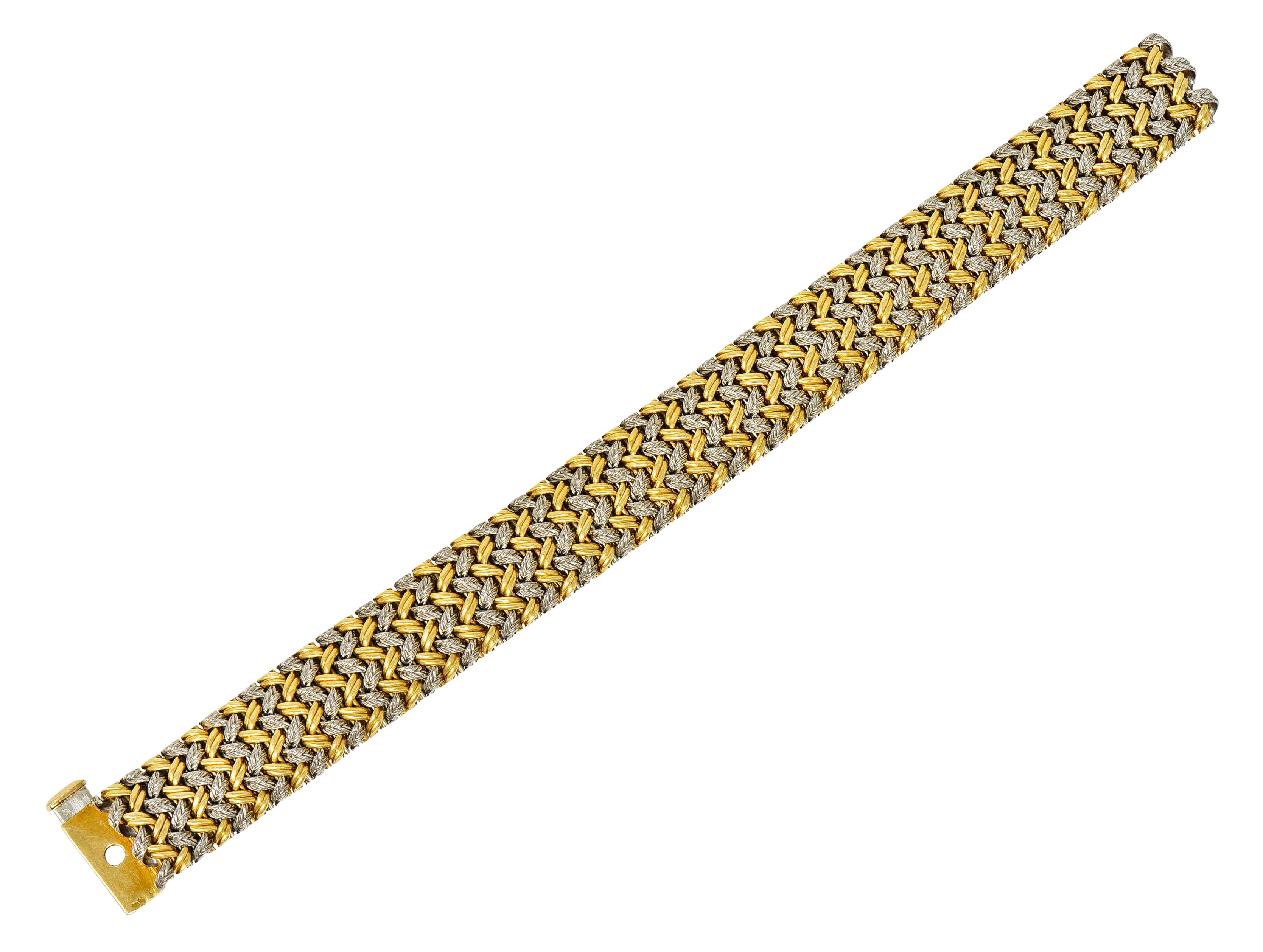 1989 French Vintage 18 Karat Gold Woven Braceletbracelet - Wilson's Estate Jewelry