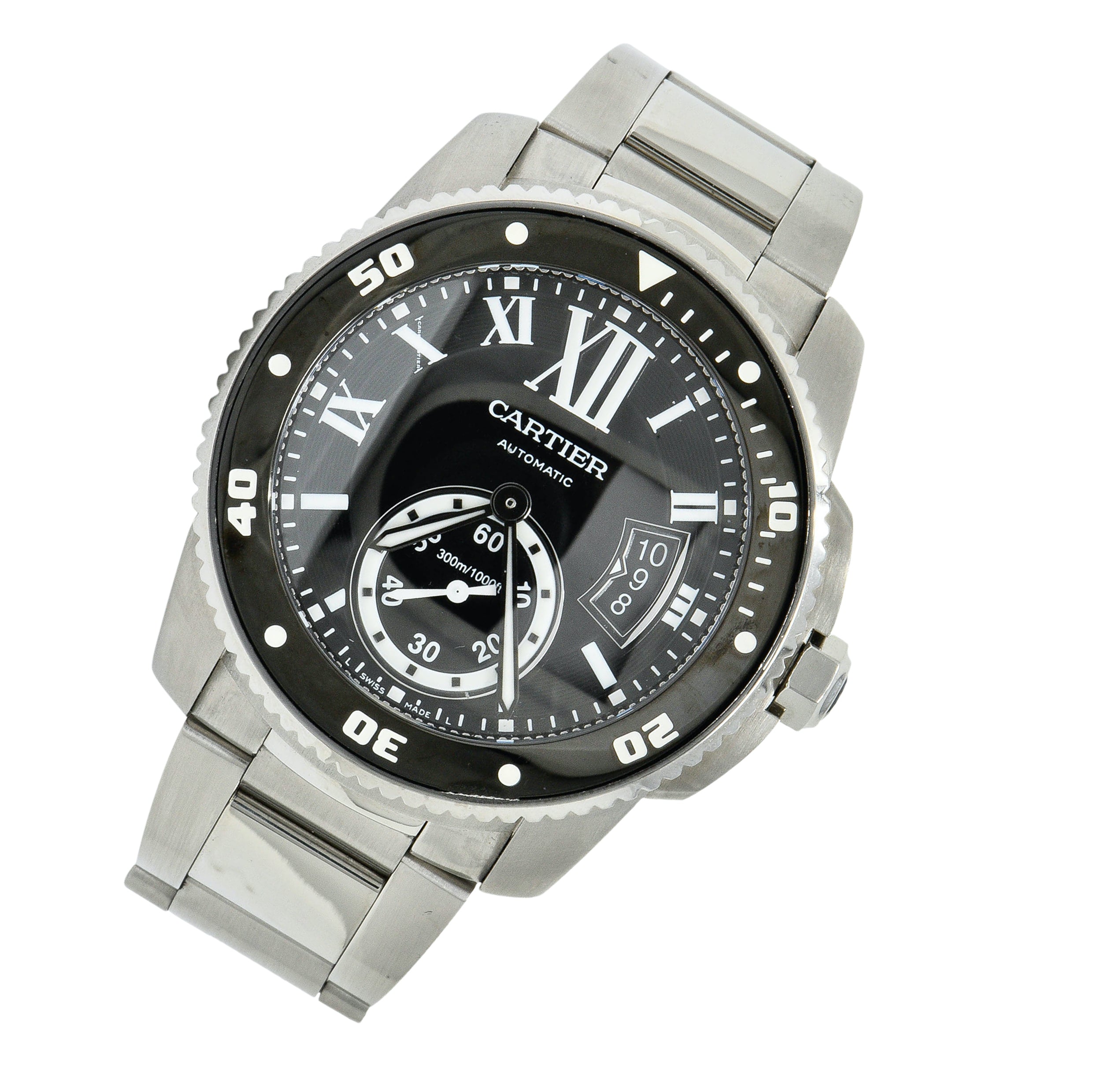 Cartier Calibre de Cartier Diver Stainless Steel Automatic Men's Watch W7100057bracelet - Wilson's Estate Jewelry