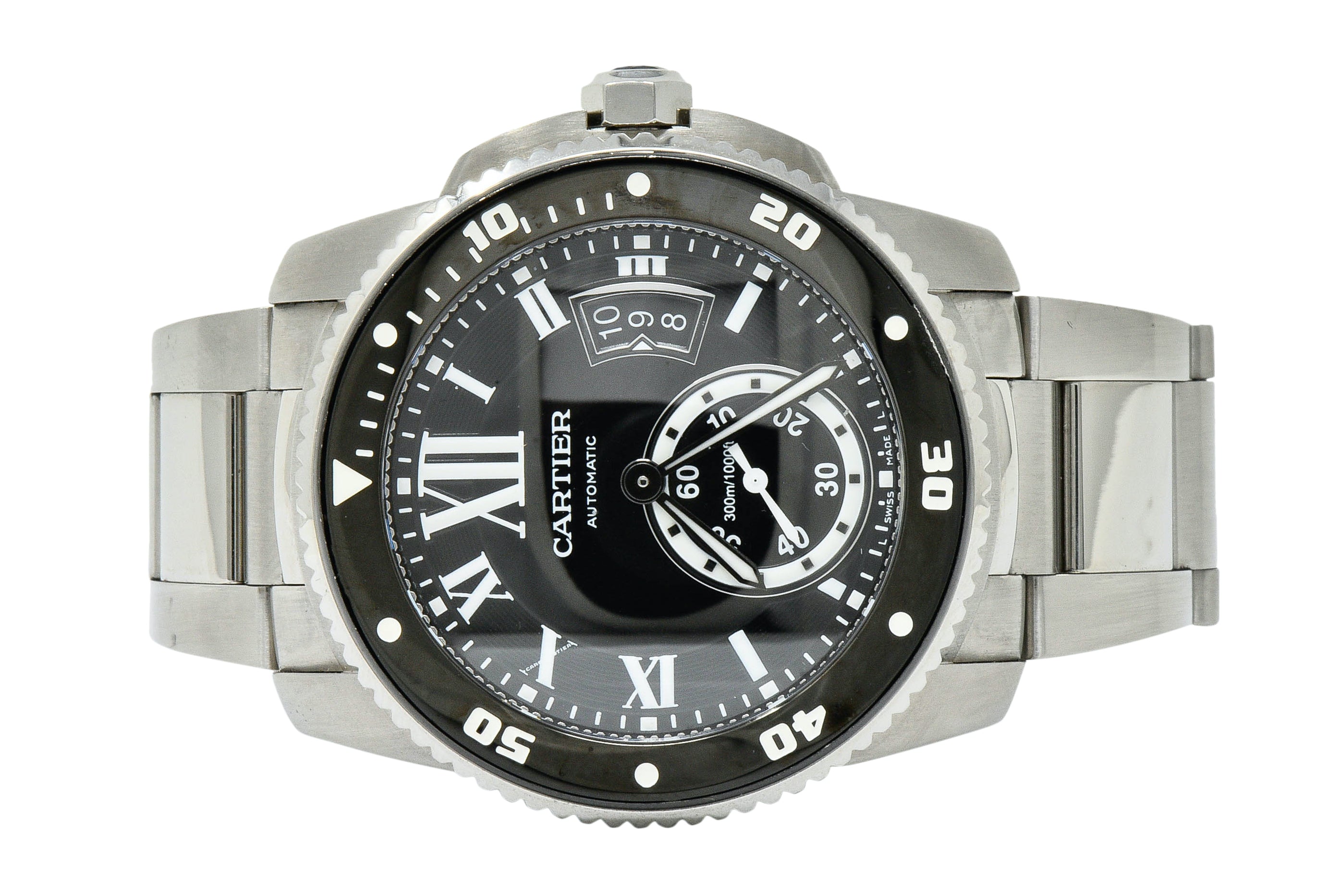 Cartier Calibre de Cartier Diver Stainless Steel Automatic Men's Watch W7100057bracelet - Wilson's Estate Jewelry