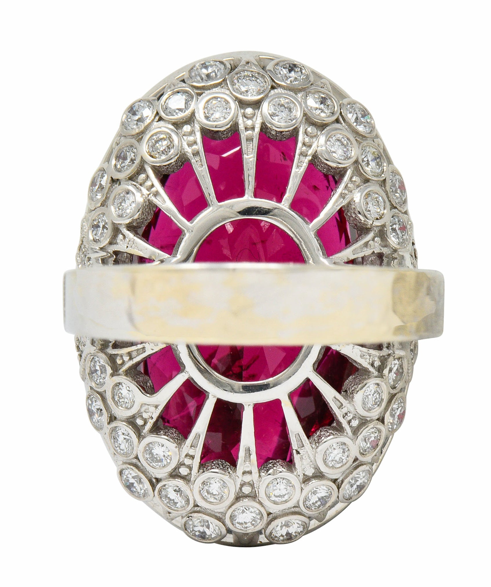 Outstanding 24.00 CTW Rubellite Diamond 18 Karat White Gold Statement RingRing - Wilson's Estate Jewelry