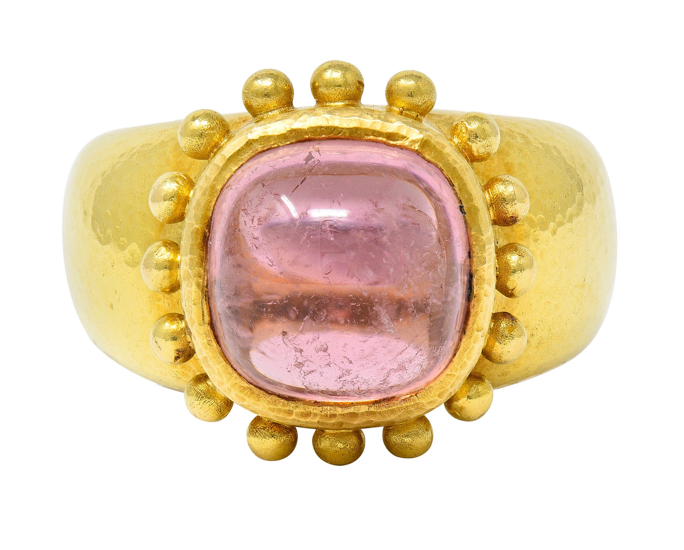 Elizabeth Locke Pink Tourmaline 18 Karat Gold Gemstone RingRing - Wilson's Estate Jewelry