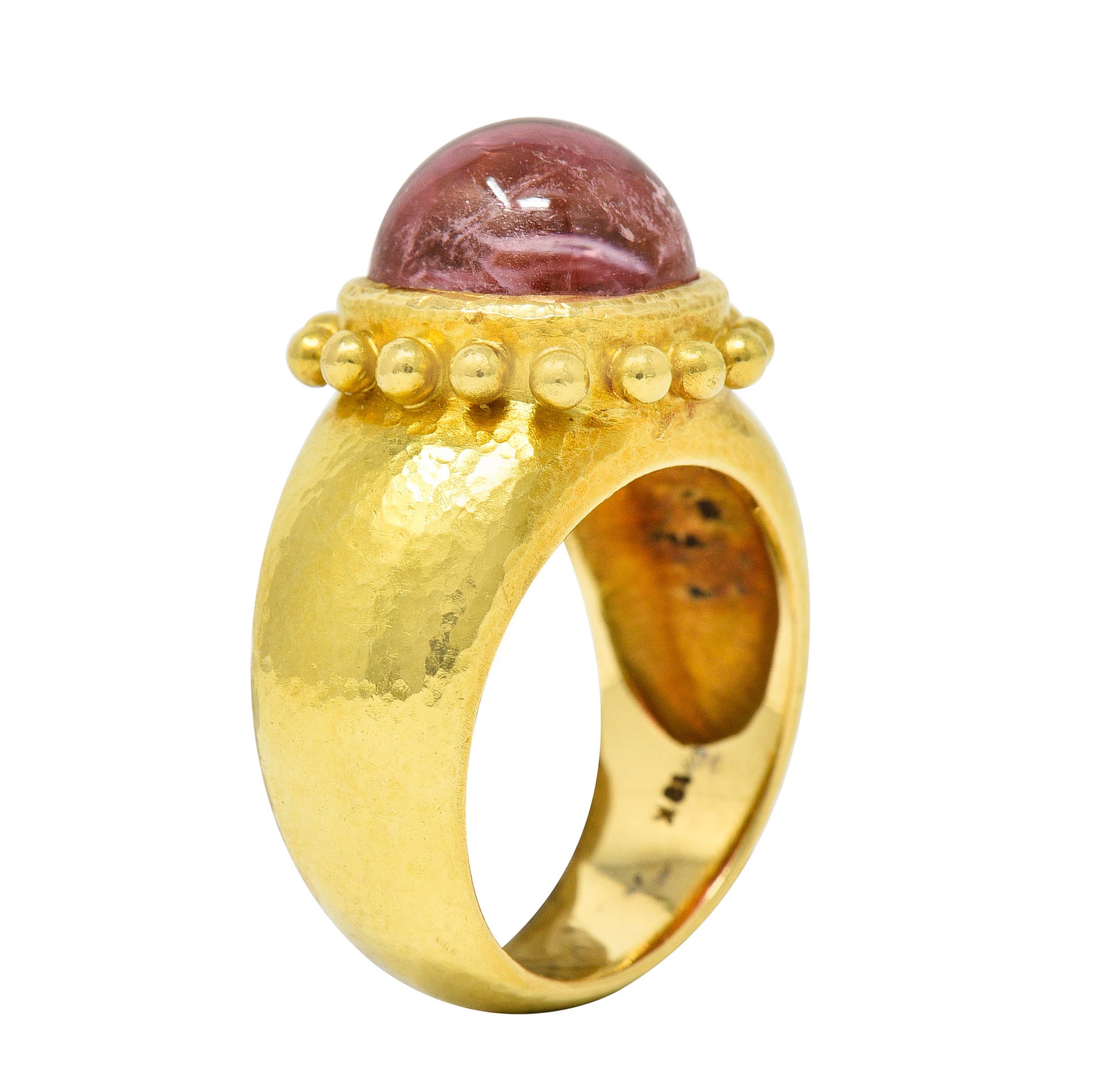 Elizabeth Locke Pink Tourmaline 18 Karat Gold Gemstone RingRing - Wilson's Estate Jewelry