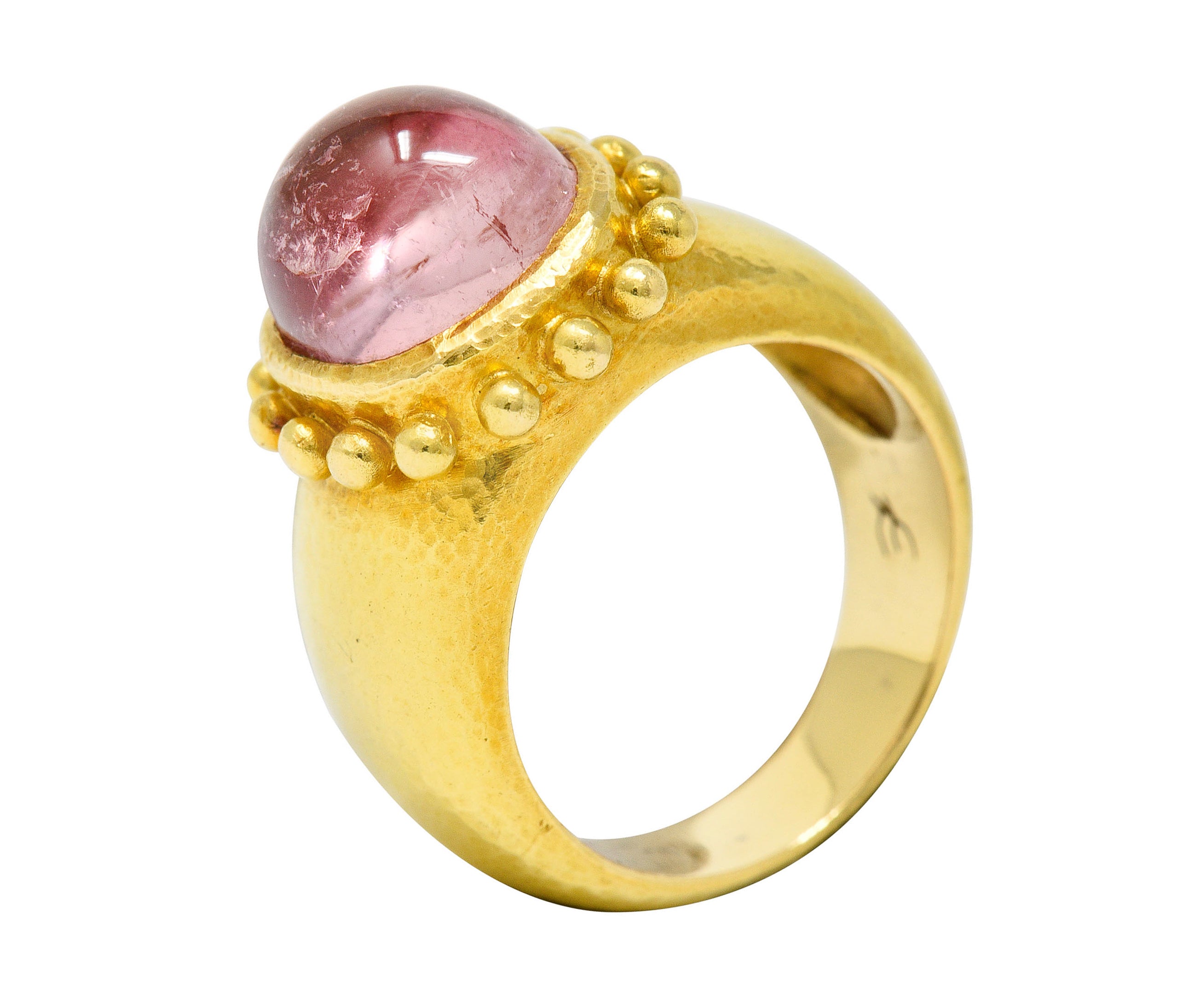 Elizabeth Locke Pink Tourmaline 18 Karat Gold Gemstone RingRing - Wilson's Estate Jewelry