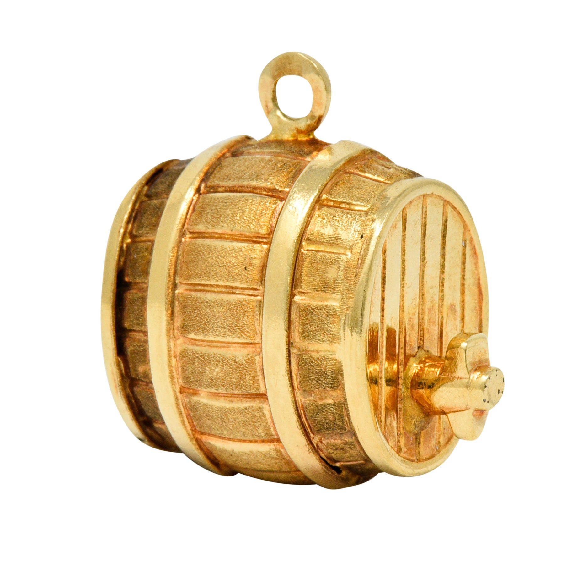 Vintage Italian 18 Karat Gold Barrel Keg Charmcharm - Wilson's Estate Jewelry