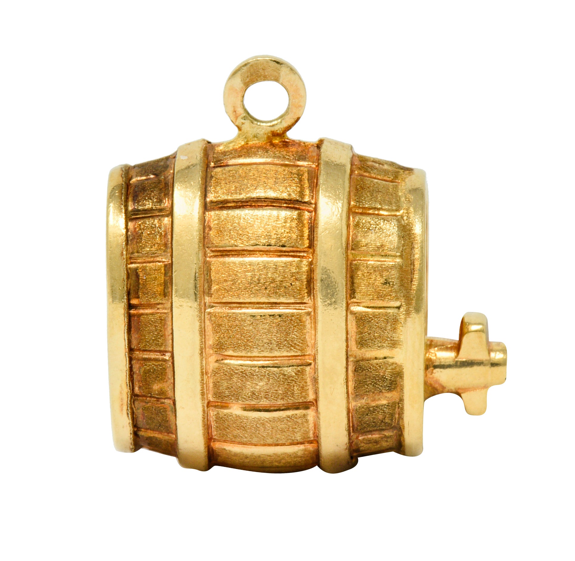 Vintage Italian 18 Karat Gold Barrel Keg Charmcharm - Wilson's Estate Jewelry