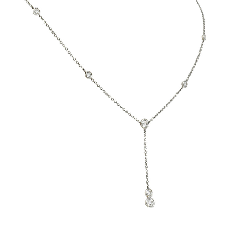 Tiffany & Co. Elsa Peretti 1.00 CTW Diamond Platinum Diamonds By The Yard Lariat NecklaceNecklace - Wilson's Estate Jewelry