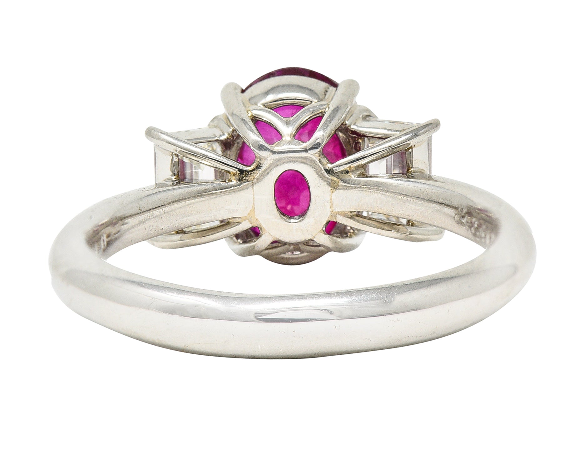 Contemporary 2.89 CTW Burma Ruby Diamond Platinum Gemstone Ring GIA Wilson's Estate Jewelry