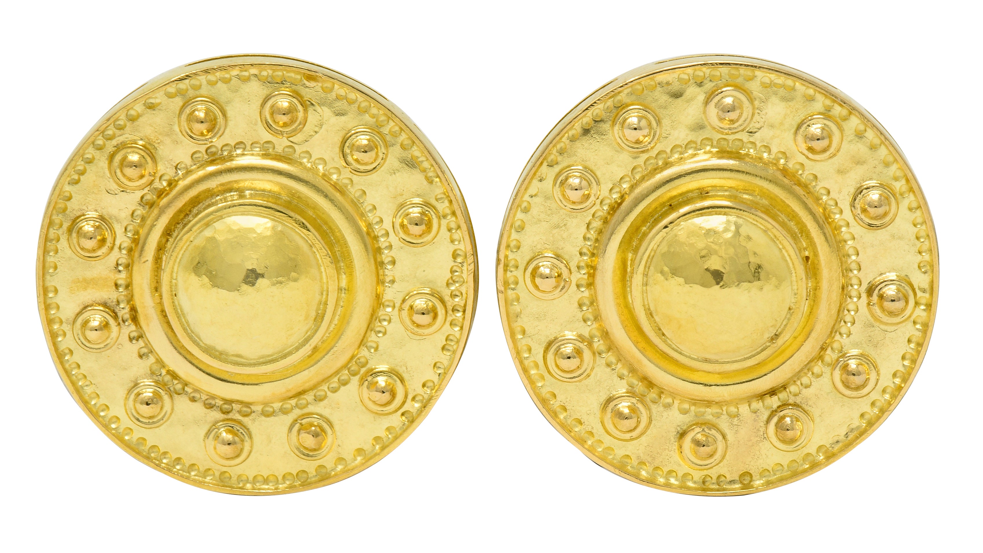 Elizabeth Locke Contemporary 18 Karat Gold Daisy Earrings - Wilson's Estate Jewelry