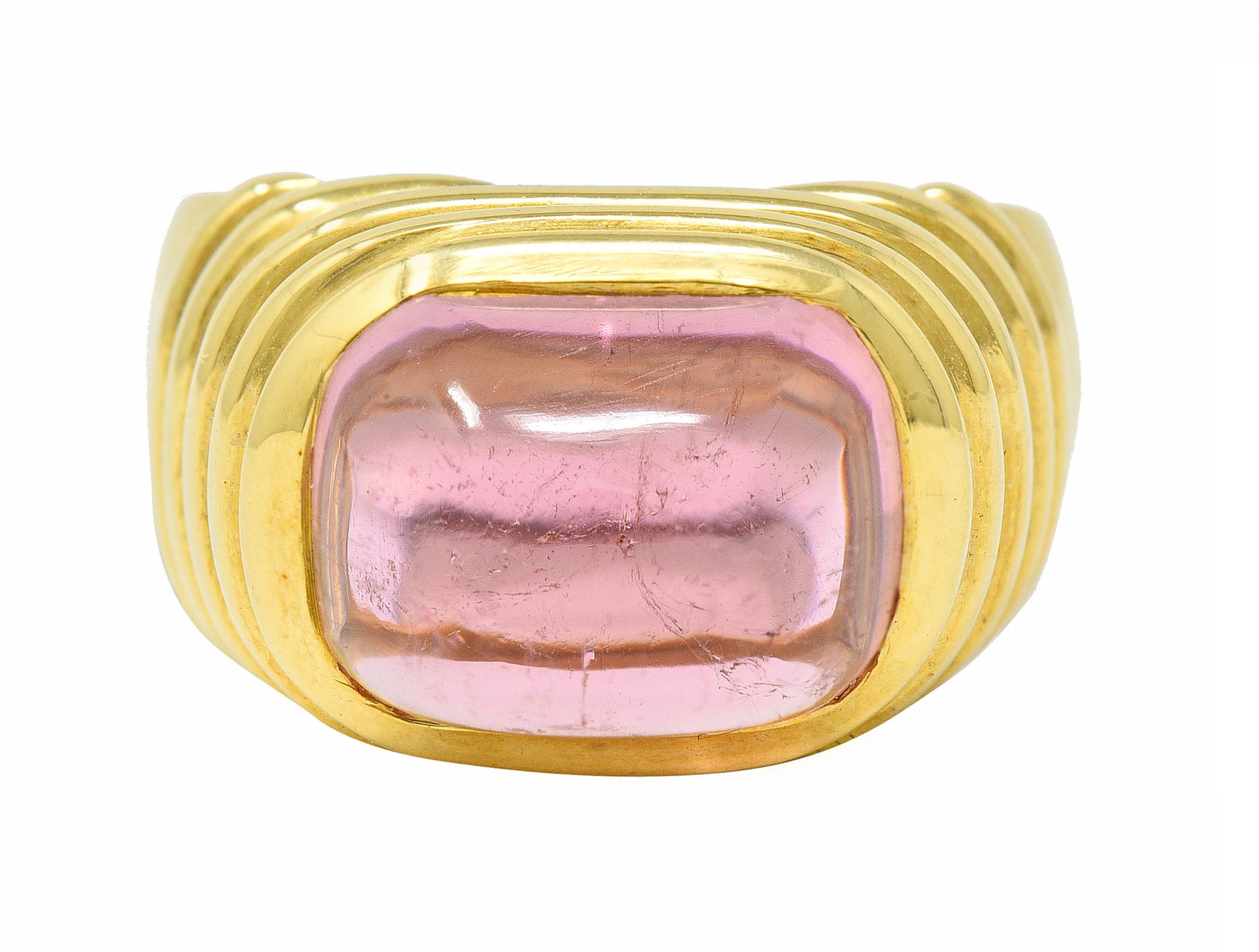 Modern Pink Tourmaline 18 Karat Gold Gemstone RingRing - Wilson's Estate Jewelry