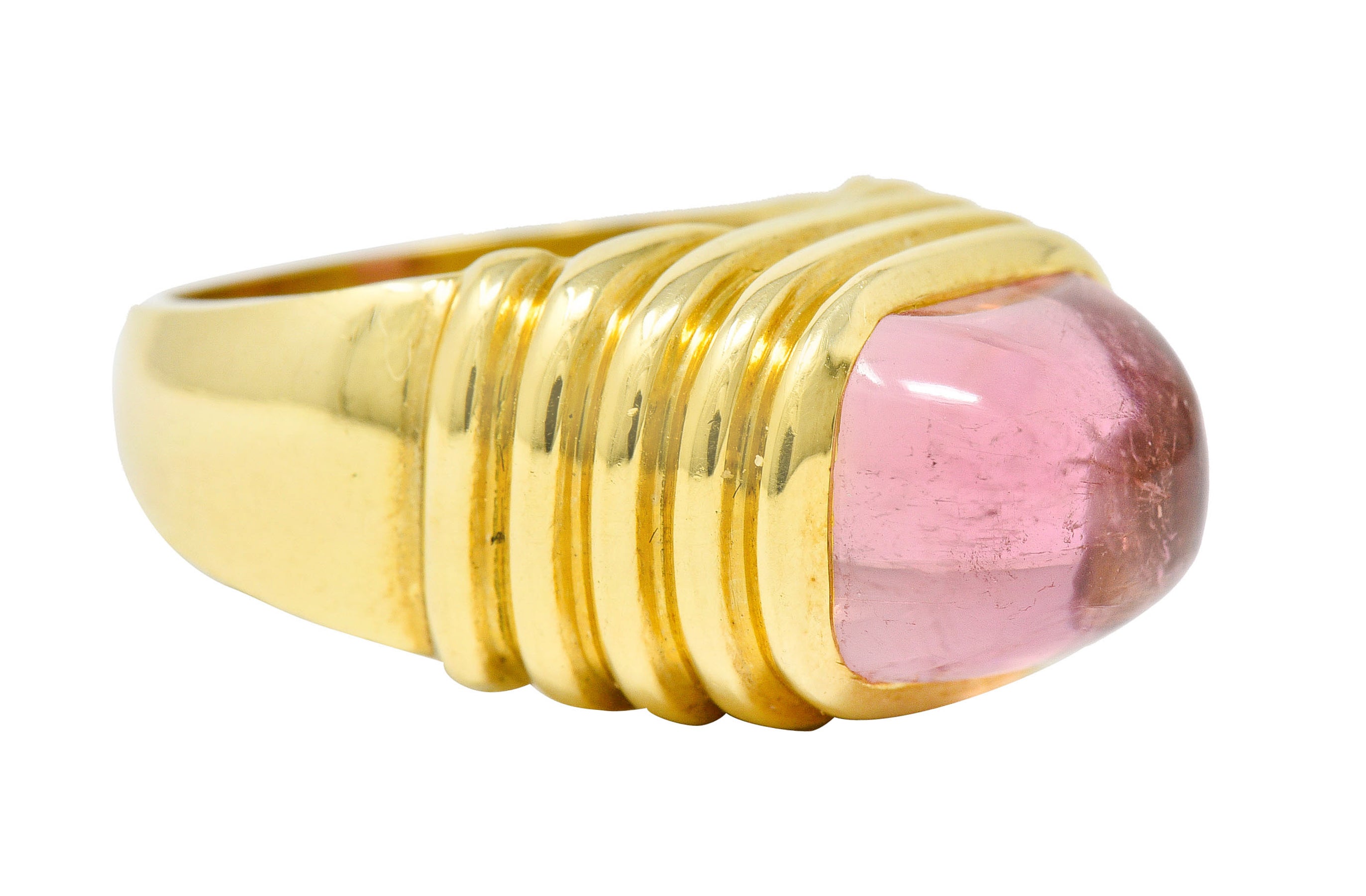 Modern Pink Tourmaline 18 Karat Gold Gemstone RingRing - Wilson's Estate Jewelry