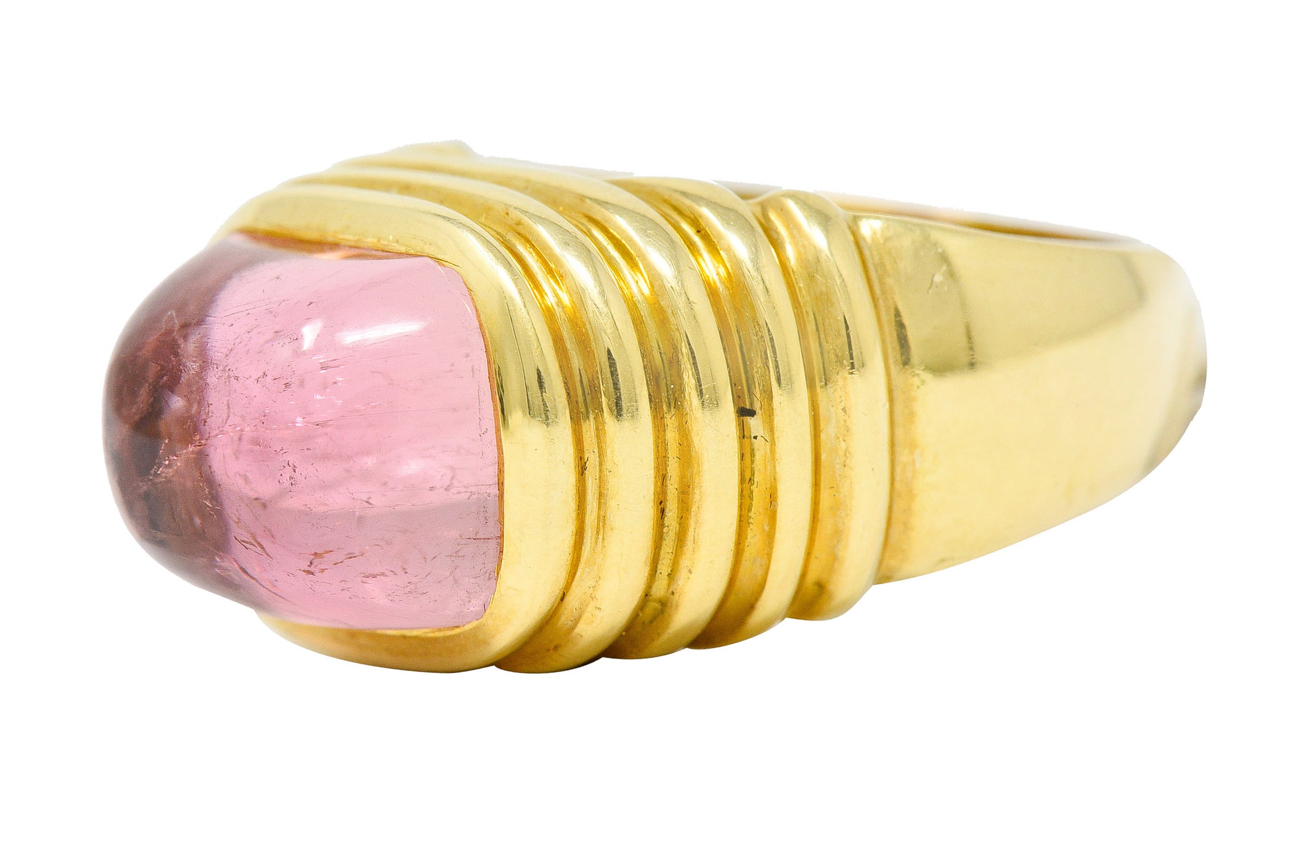 Modern Pink Tourmaline 18 Karat Gold Gemstone RingRing - Wilson's Estate Jewelry