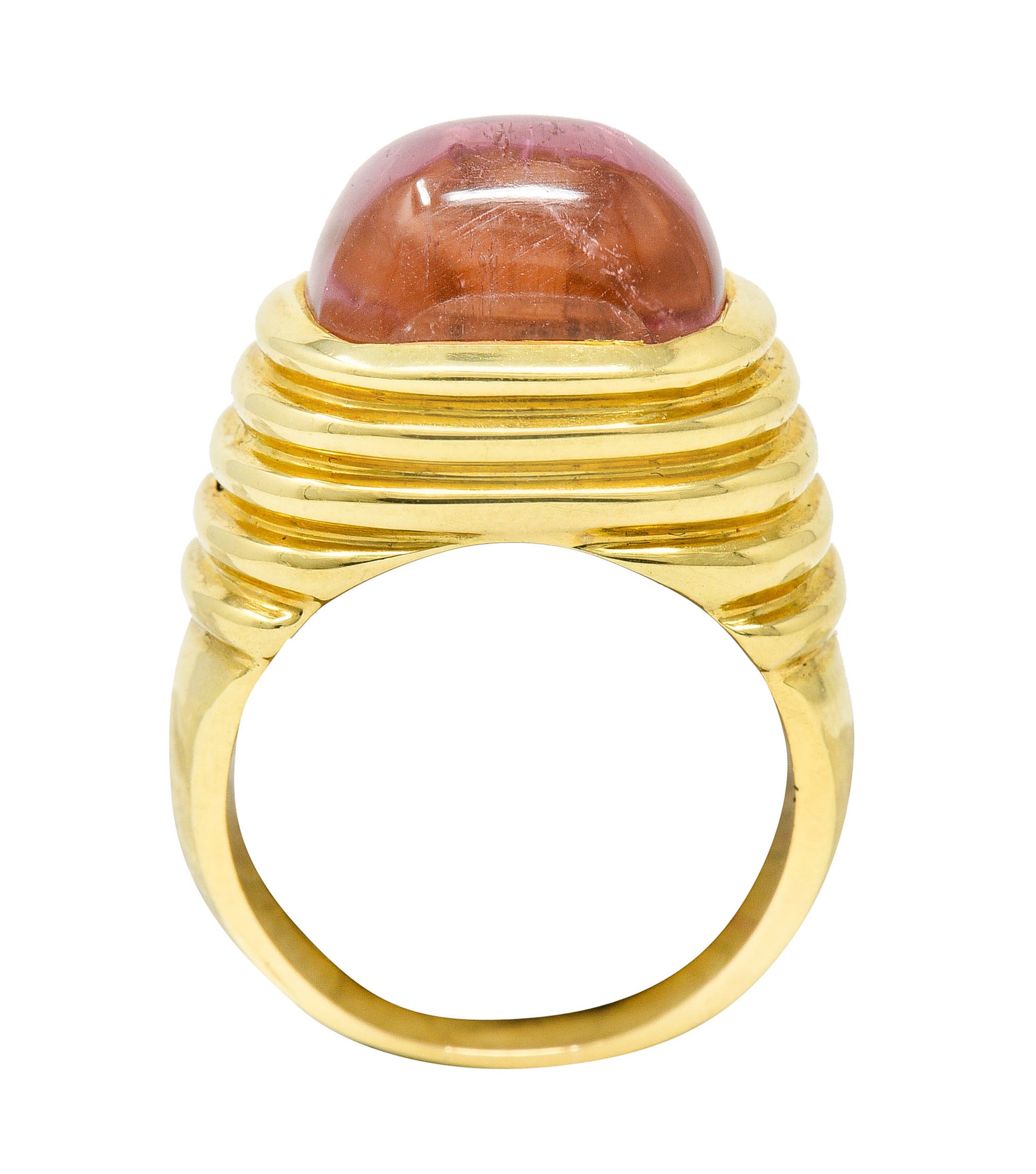 Modern Pink Tourmaline 18 Karat Gold Gemstone RingRing - Wilson's Estate Jewelry