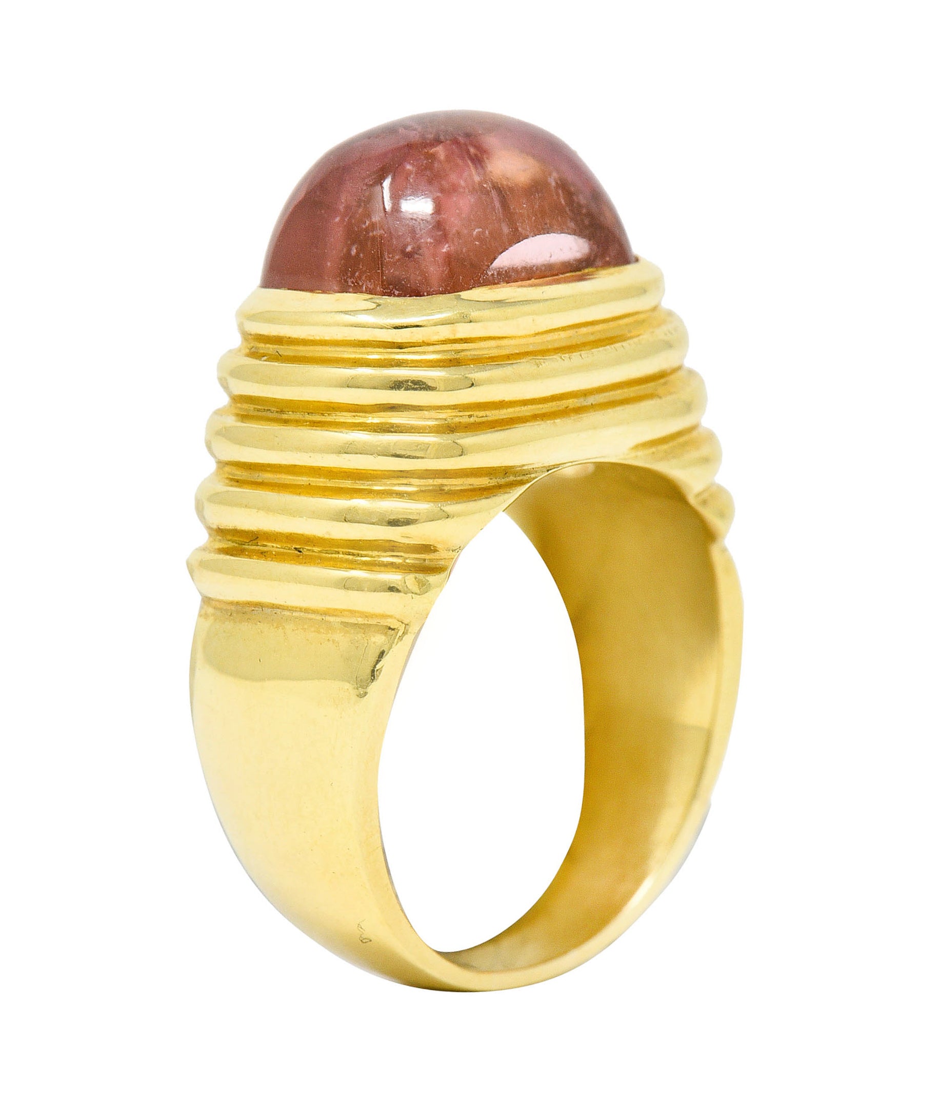 Modern Pink Tourmaline 18 Karat Gold Gemstone RingRing - Wilson's Estate Jewelry