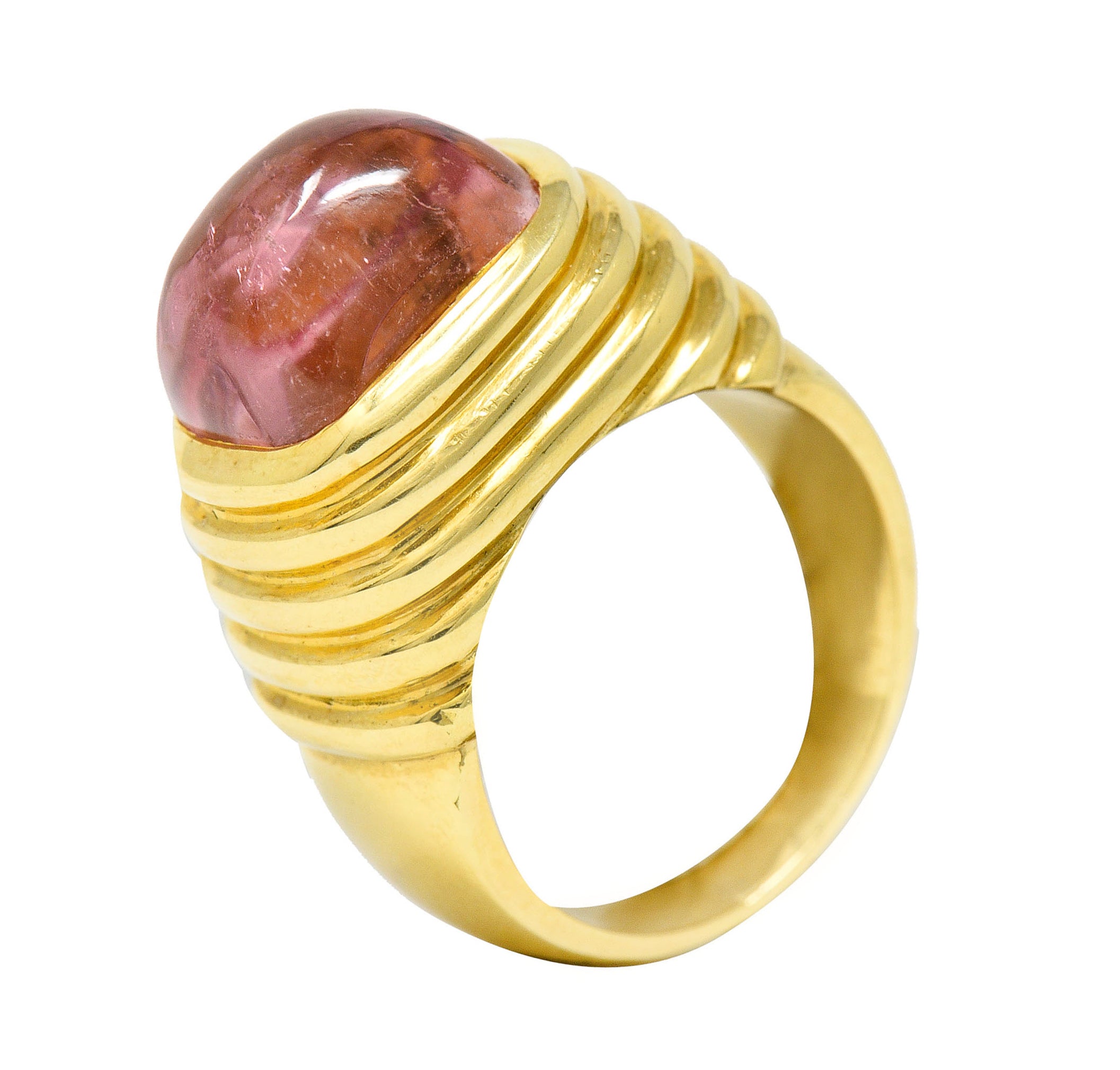 Modern Pink Tourmaline 18 Karat Gold Gemstone RingRing - Wilson's Estate Jewelry