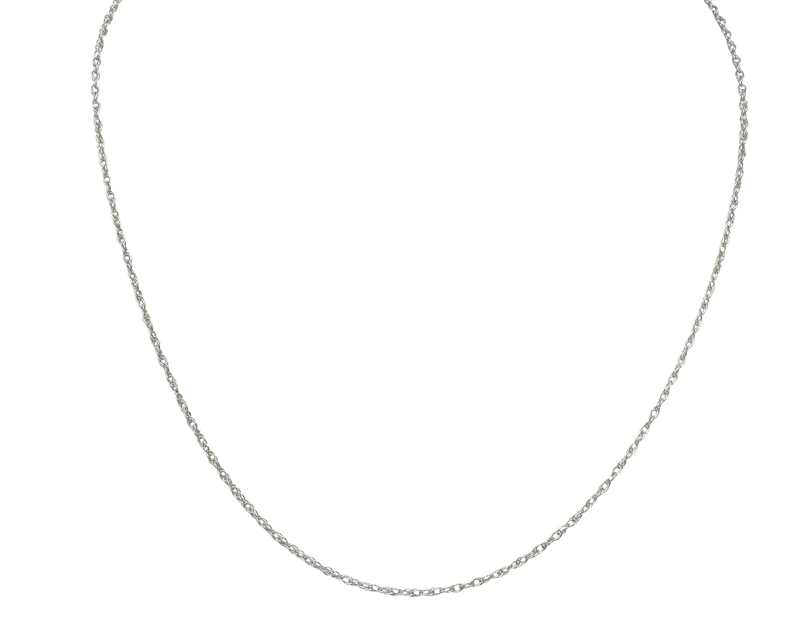 Contemporary 14 Karat White Gold 18 Inch Spiga Rope Chain NecklaceNecklace - Wilson's Estate Jewelry