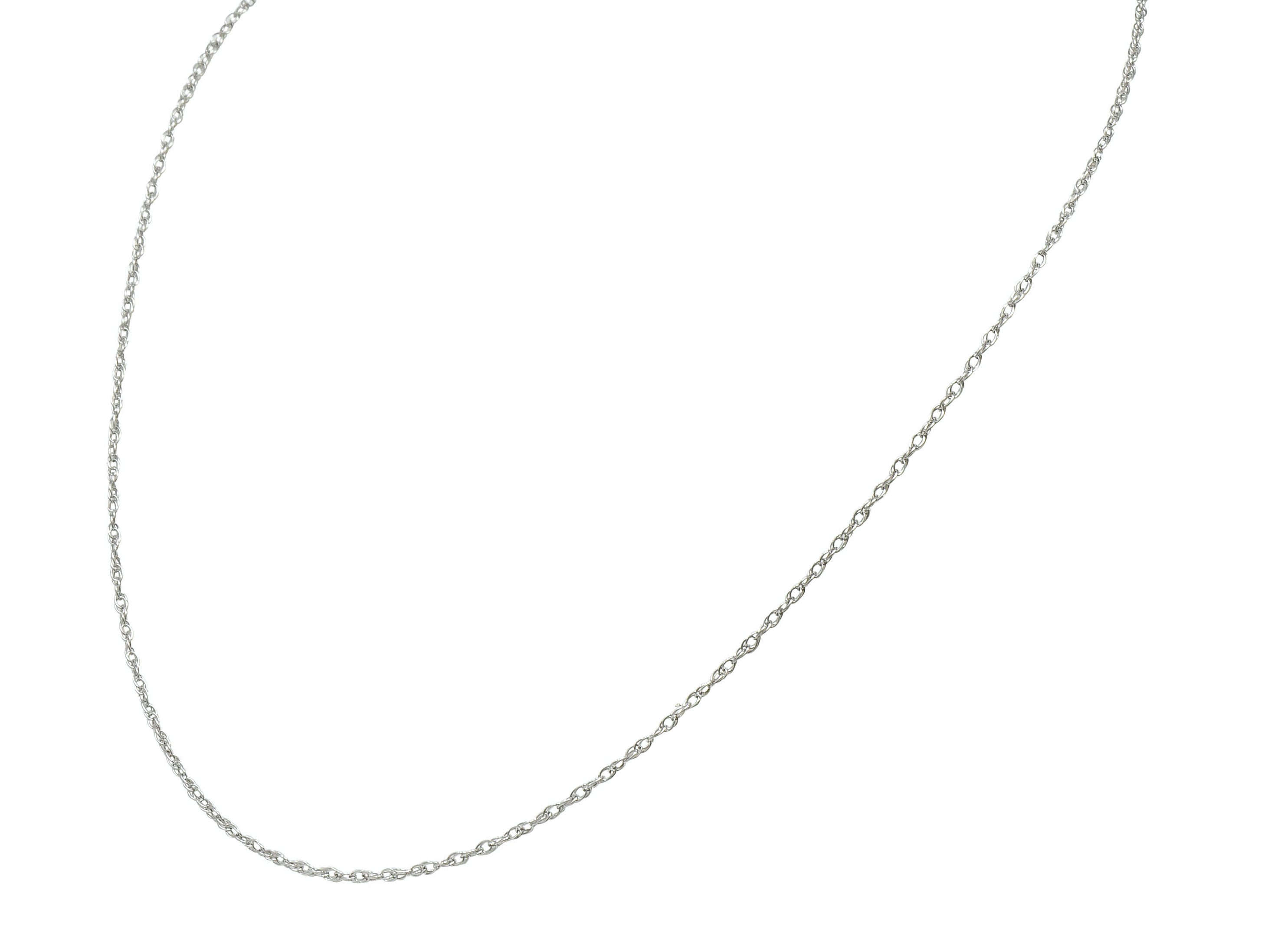 Contemporary 14 Karat White Gold 18 Inch Spiga Rope Chain NecklaceNecklace - Wilson's Estate Jewelry