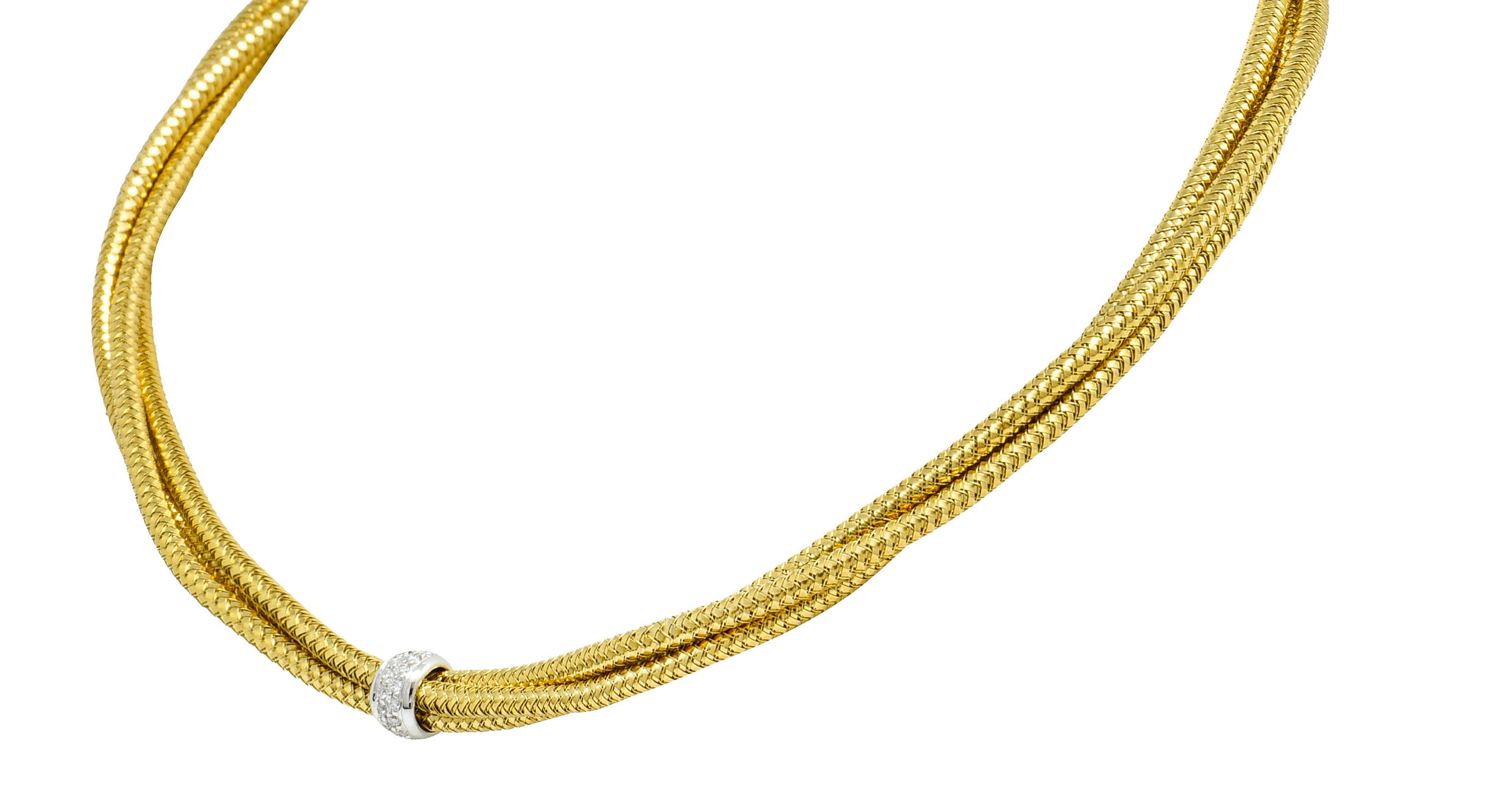 Roberto Coin Diamond 18 Karat Two-Tone Multi-Strand NecklaceNecklace - Wilson's Estate Jewelry