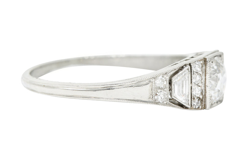 1927 Art Deco 0.83 CTW Diamond Platinum Engagement RingRings - Wilson's Estate Jewelry