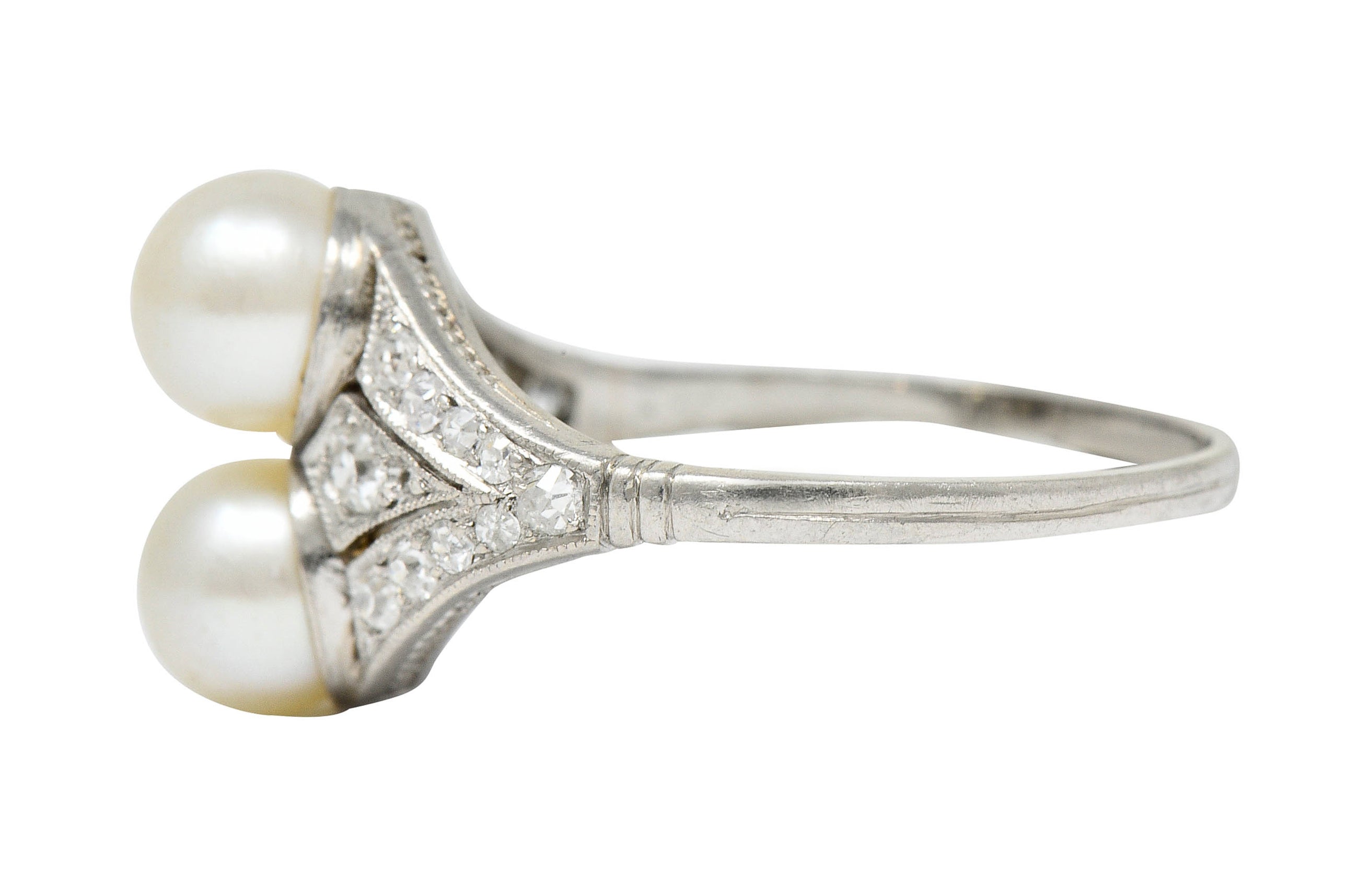 Art Deco Diamond Pearl Platinum Band Ring Circa 1930Ring - Wilson's Estate Jewelry