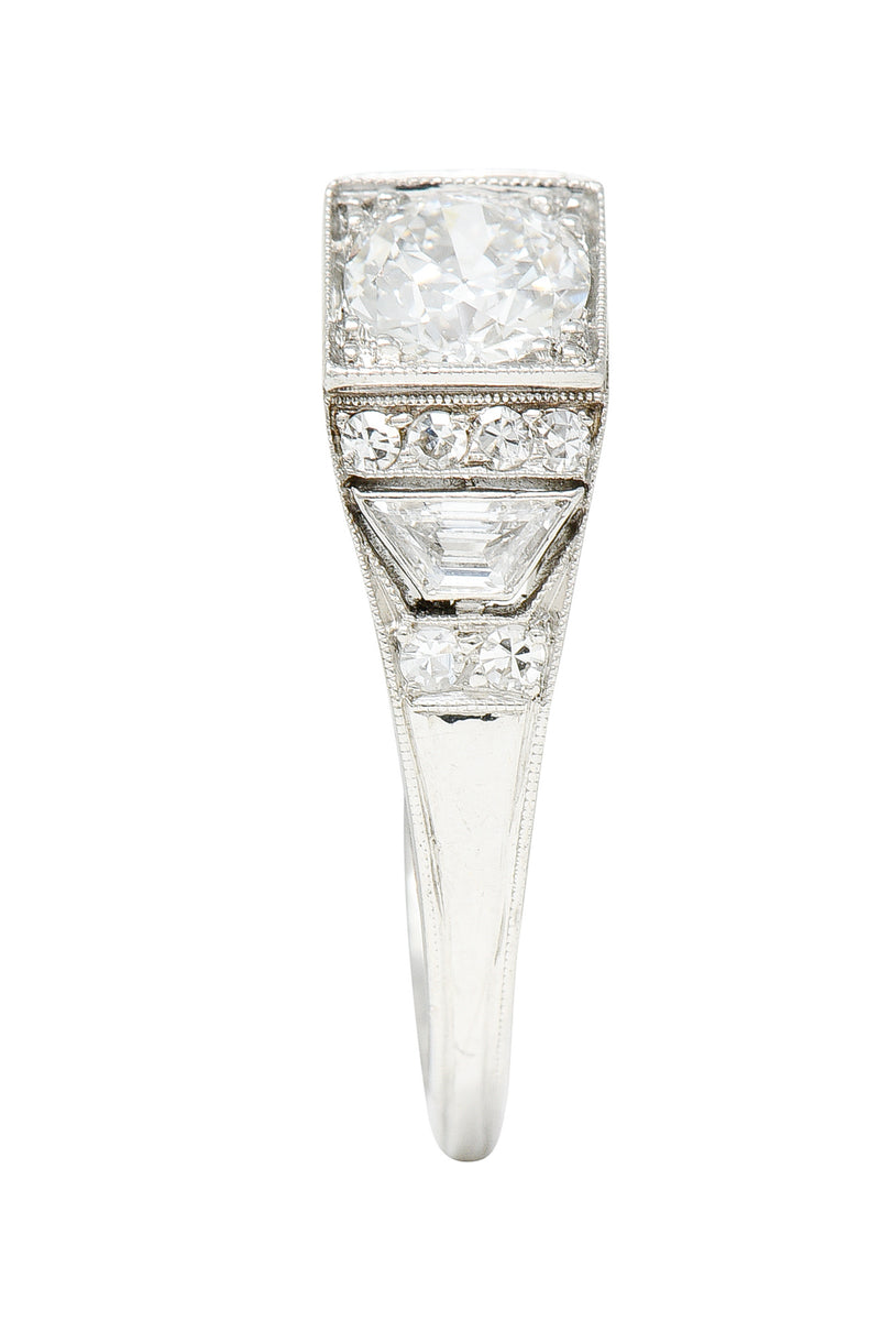 1927 Art Deco 0.83 CTW Diamond Platinum Engagement RingRings - Wilson's Estate Jewelry