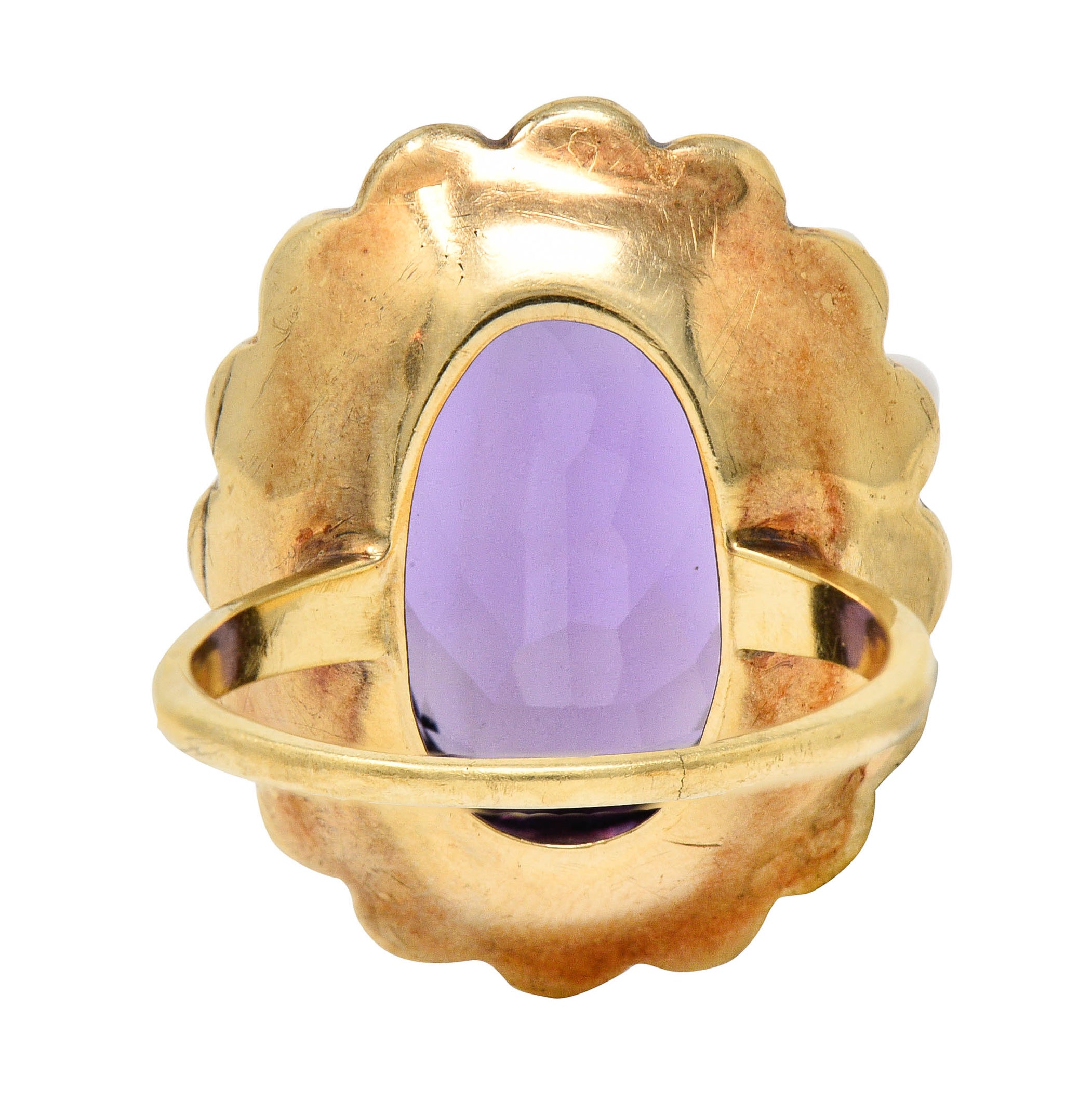 Victorian Amethyst Pearl 14 Karat Gold Cluster Ring Circa 1900Ring - Wilson's Estate Jewelry