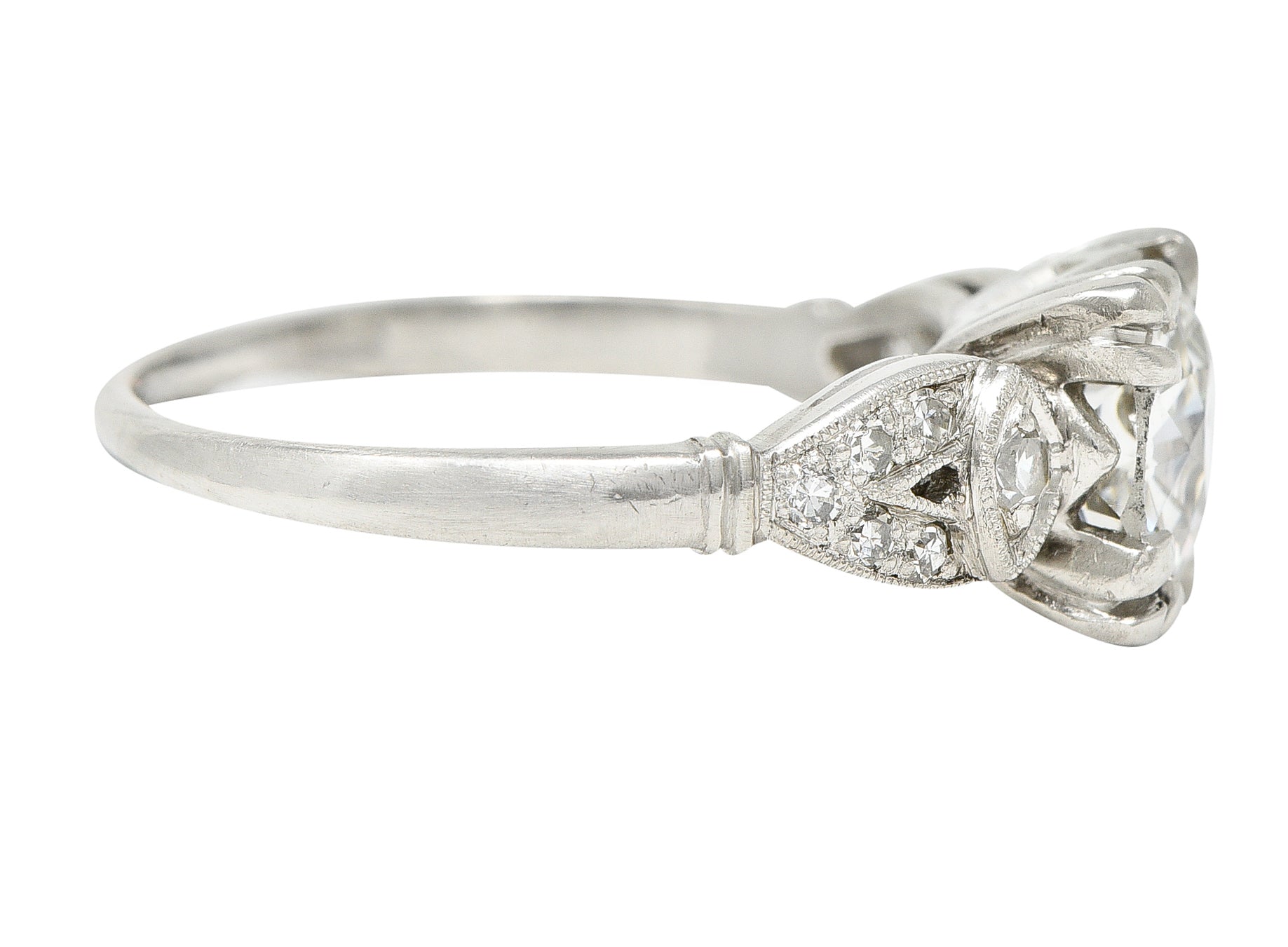 Art Deco 1.33 CTW Old European Diamond Platinum Engagement Ring Wilson's Estate Jewelry