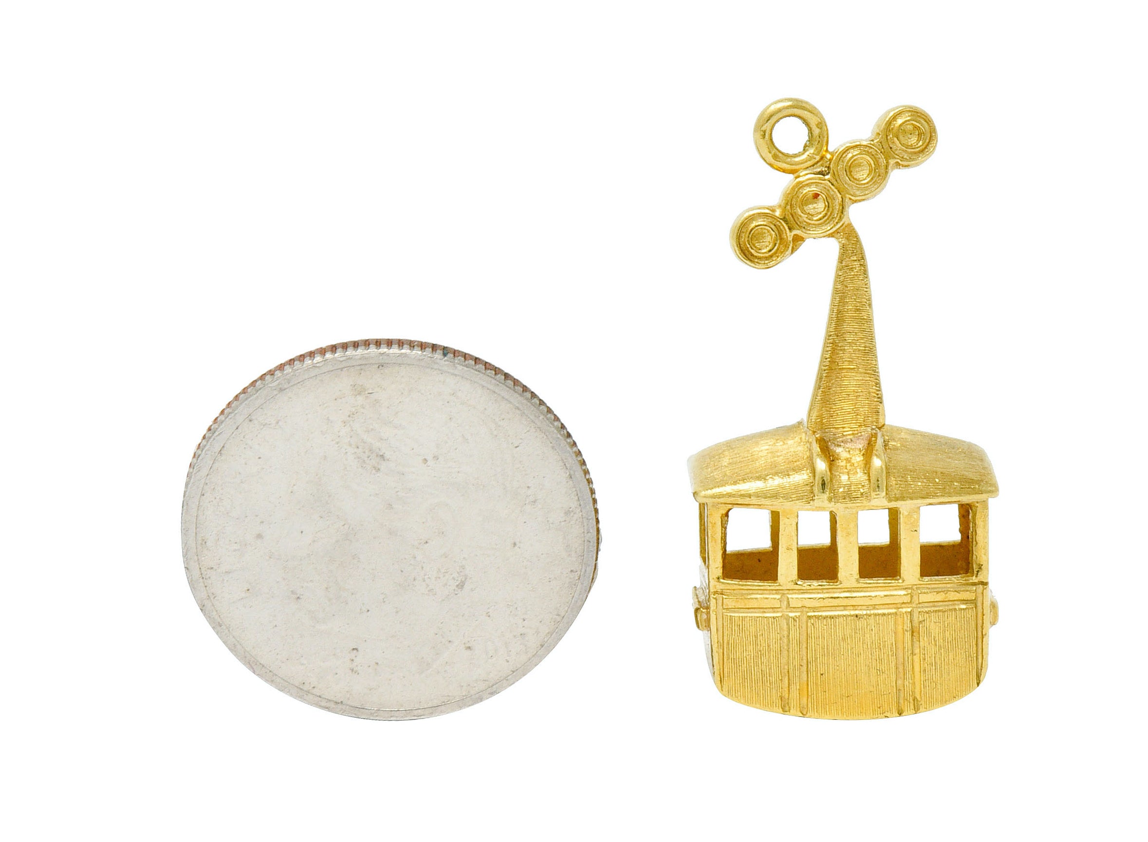 1960's Vintage 18 Karat Gold Cable Car Charmcharm - Wilson's Estate Jewelry