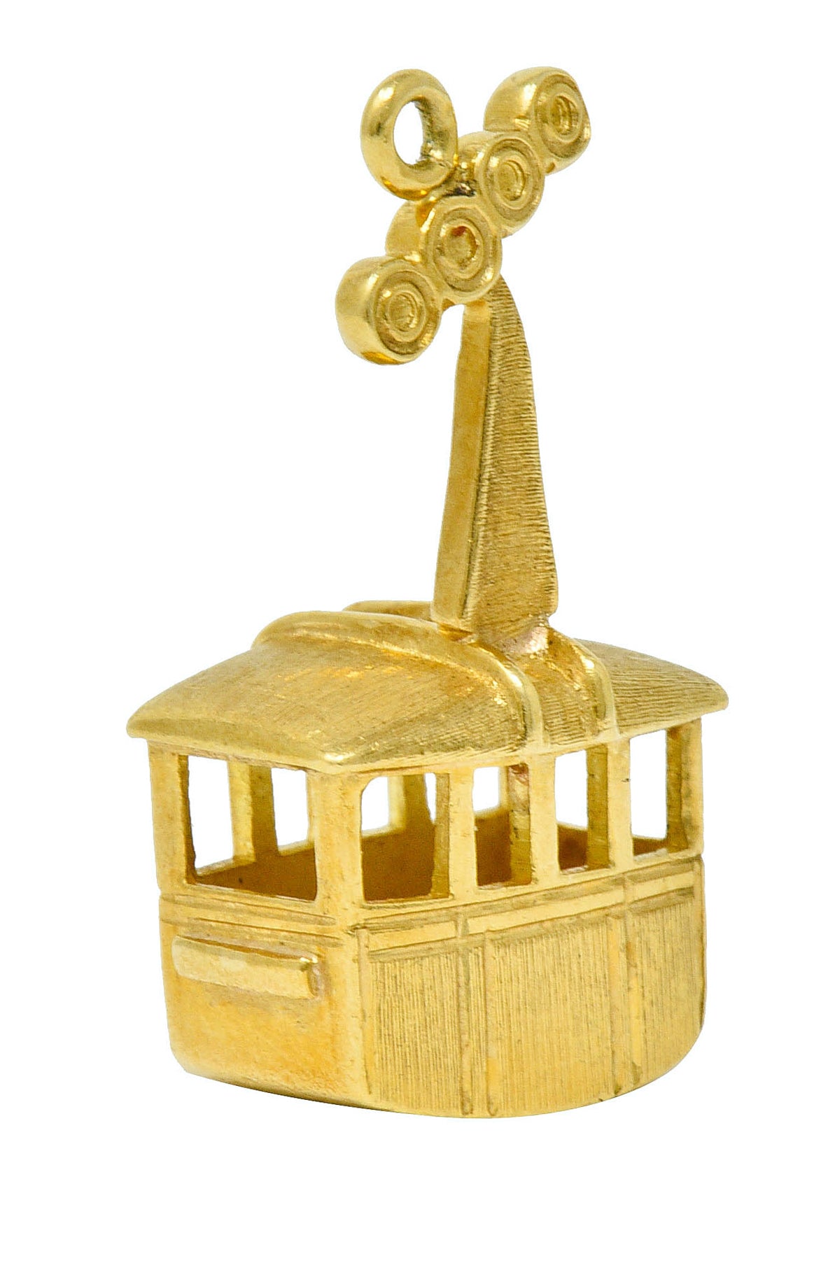 1960's Vintage 18 Karat Gold Cable Car Charmcharm - Wilson's Estate Jewelry