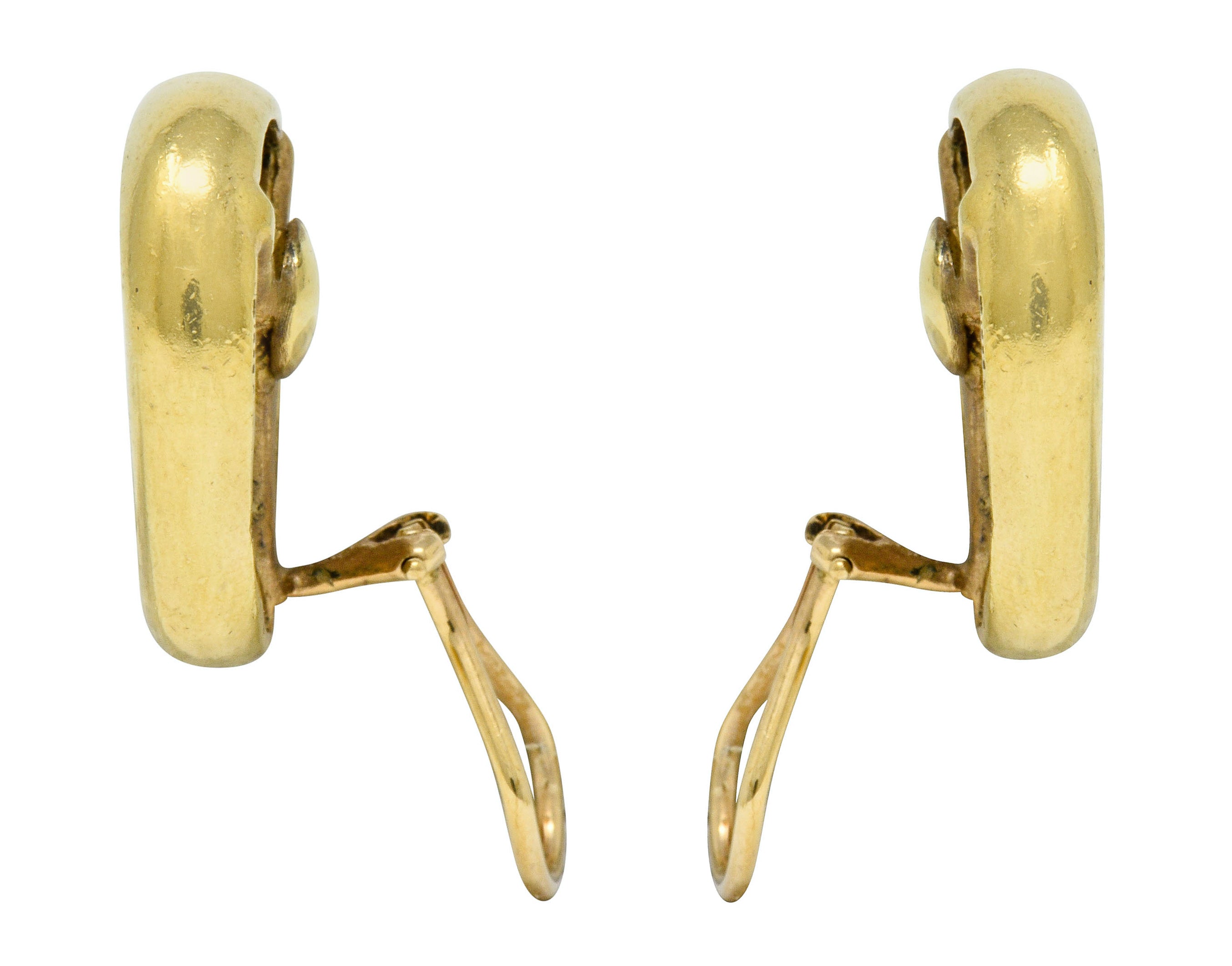 1989 Angela Cummings Vintage 18 Karat Gold Ear-Clip Earrings - Wilson's Estate Jewelry