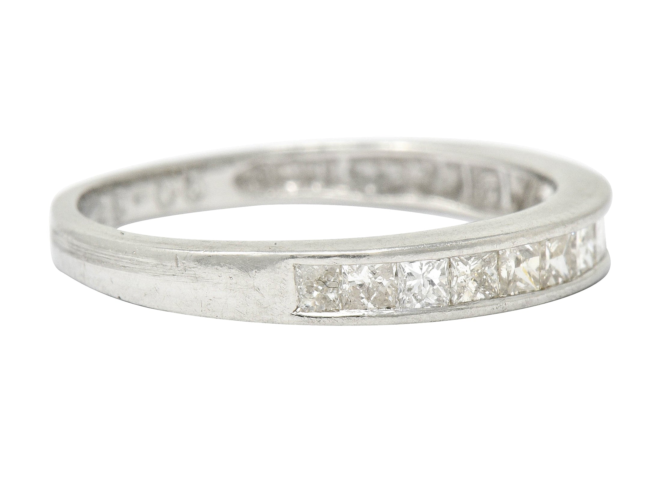 Contemporary Diamond Platinum Channel Anniversary Band Ring - Wilson's Estate Jewelry