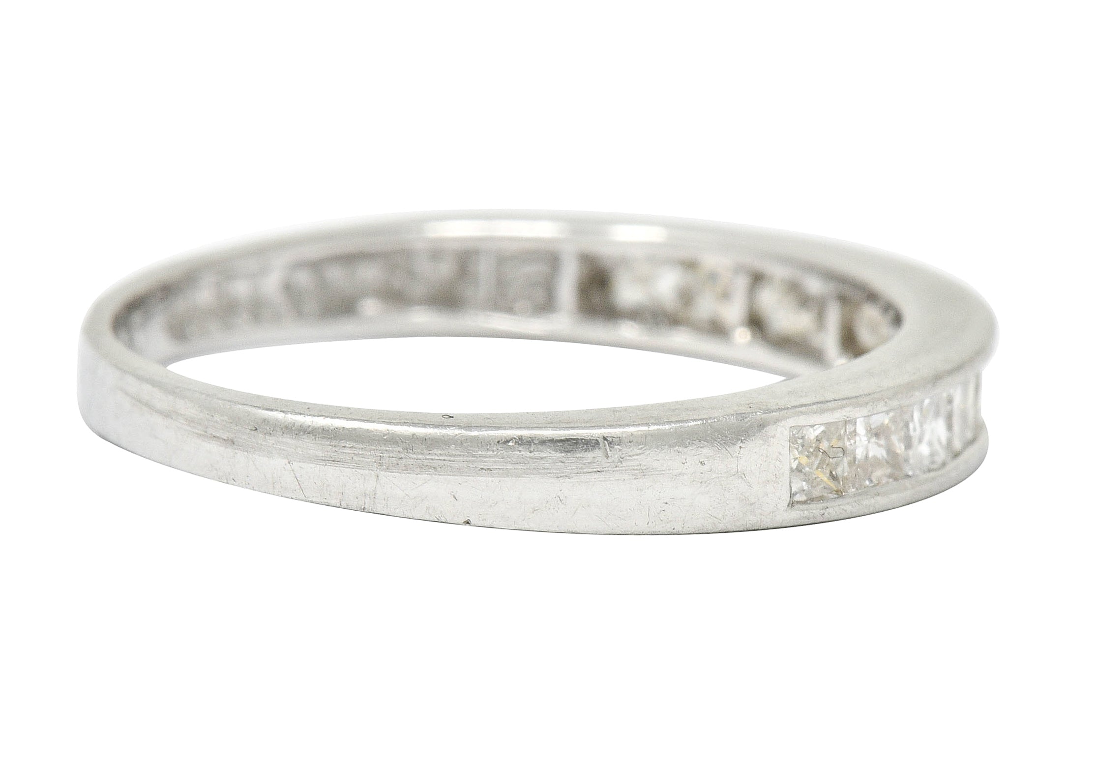 Contemporary Diamond Platinum Channel Anniversary Band Ring - Wilson's Estate Jewelry