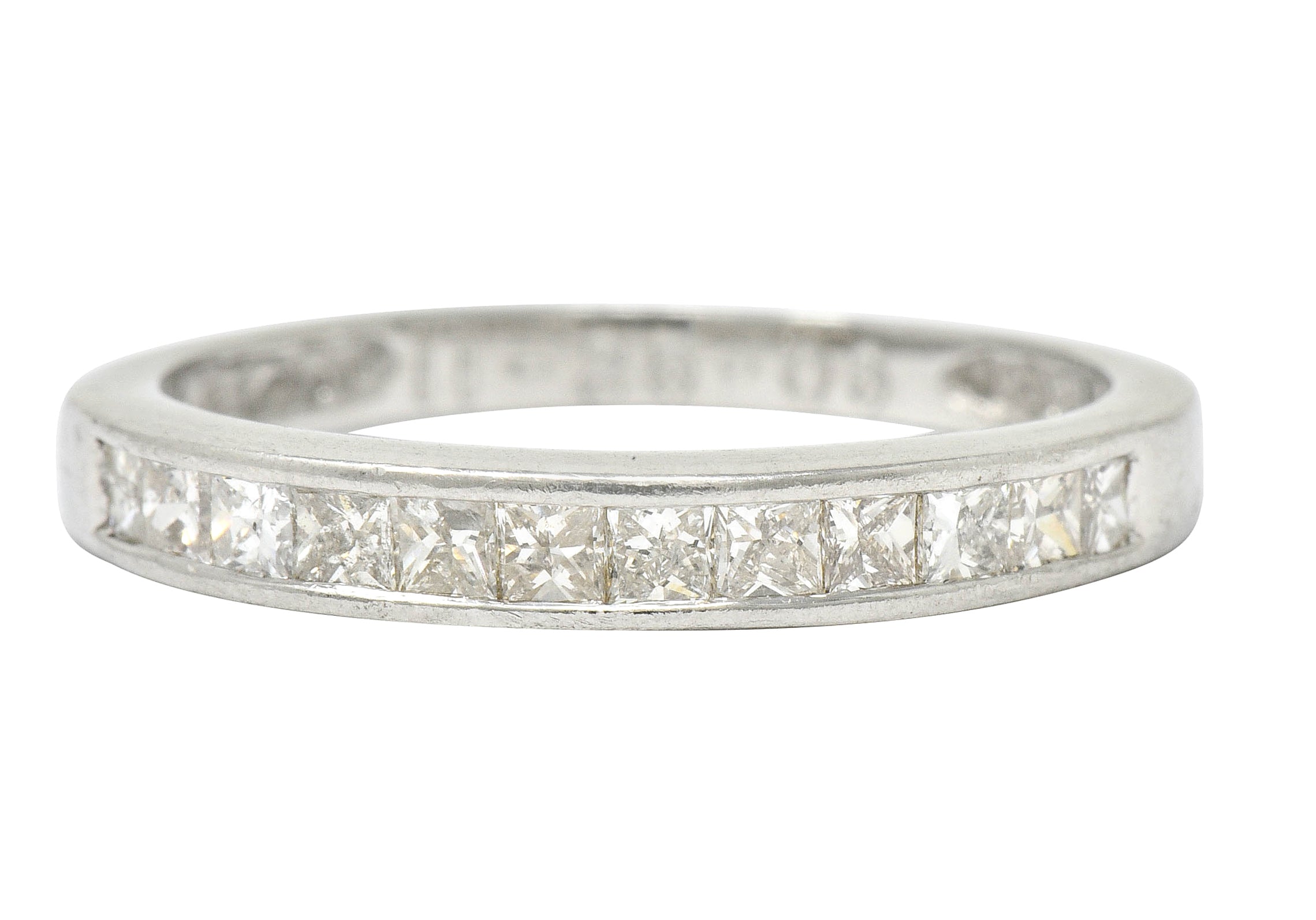 Contemporary Diamond Platinum Channel Anniversary Band Ring - Wilson's Estate Jewelry