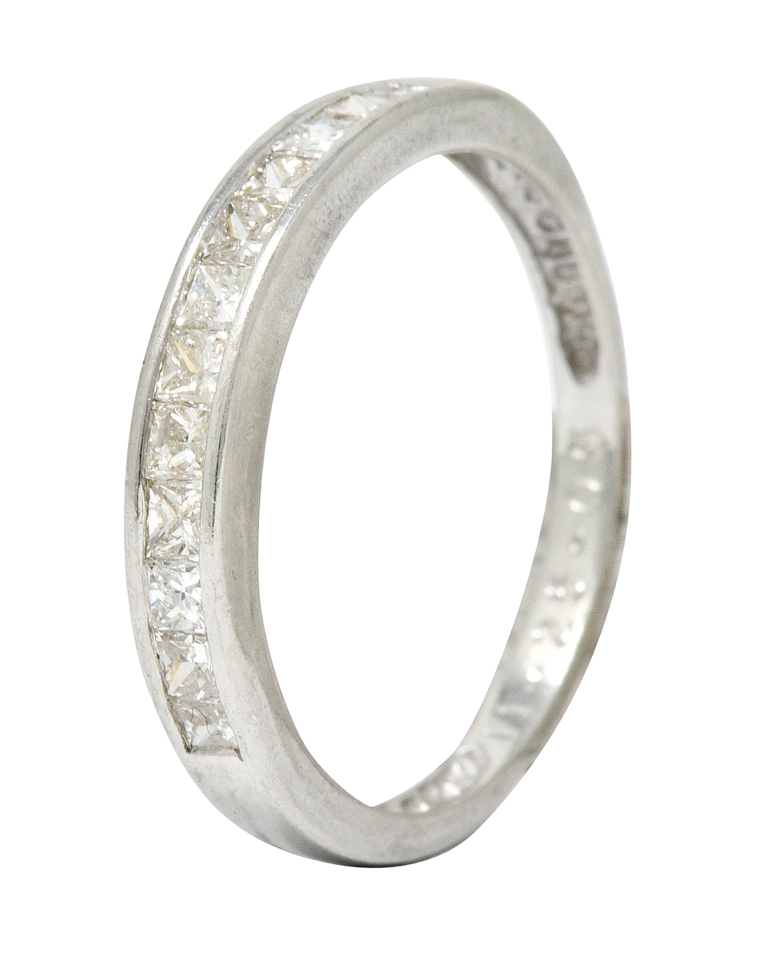 Contemporary Diamond Platinum Channel Anniversary Band Ring - Wilson's Estate Jewelry