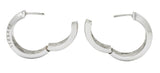 Versace Hardstone 18 Karat White Gold Greek Key Contemporary Hoop Earrings - Wilson's Estate Jewelry